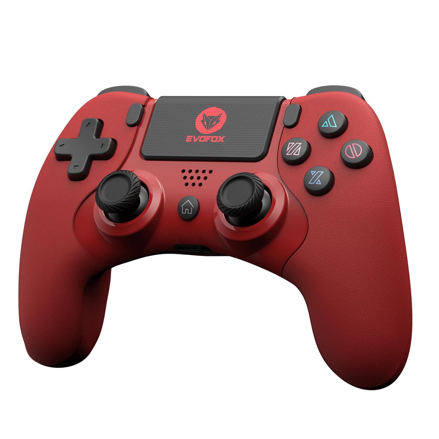 EvoFox Elite Play ps4 controller dualshock 4, iPad & iPhones | Bluetooth 5 | Dual Vibration | 6 Axis Gyro Sensor | 10 Hours of Game Play | Touch Panel | Built in Speaker | 3.5 mm Headset Port (Red)