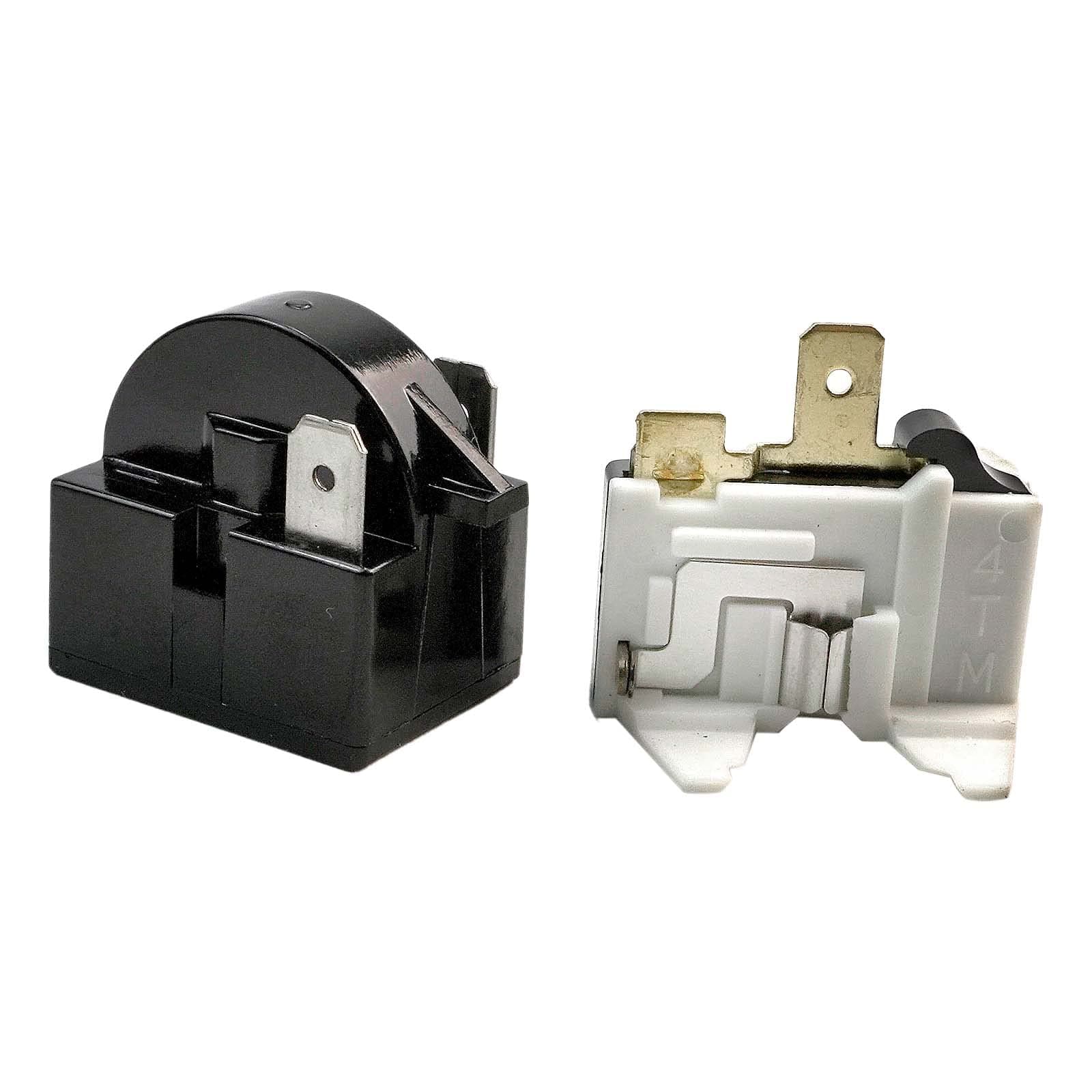 Refrigerator Relay, 2 Pin, 15 Ohm, Black, Automatic, Normally Closed, Screw Mount, Compatible with Whirlpool Vissani Danby EdgeStar Summit Haier Igloo etc Compressor