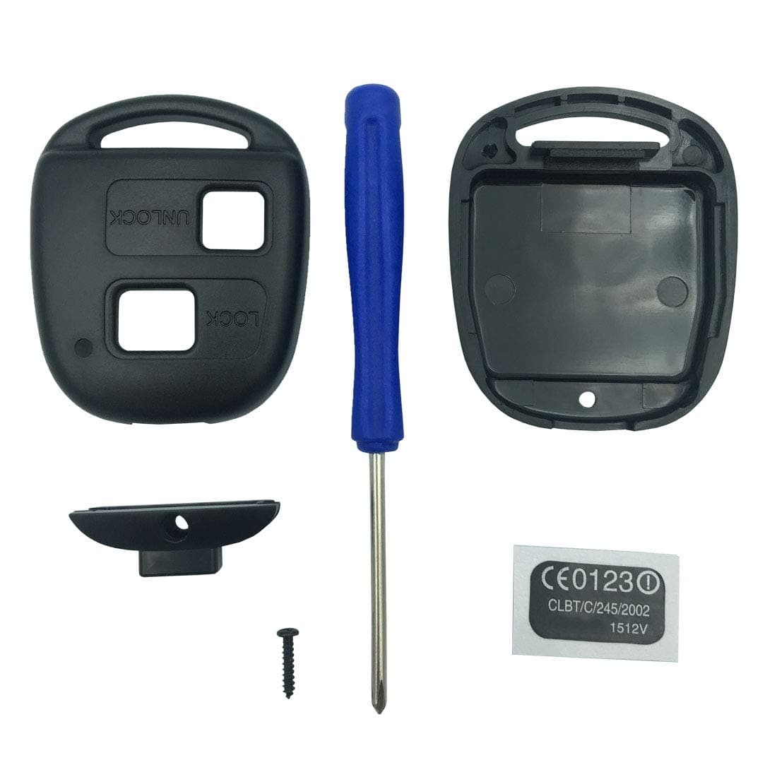 Replacement Key Fob Shell Case Fit for Toyota Corolla Camry Prado Land Cruiser/FJ Cruiser Keyless Entry Remote Case Car Key Housing NO Chip(2 Button)