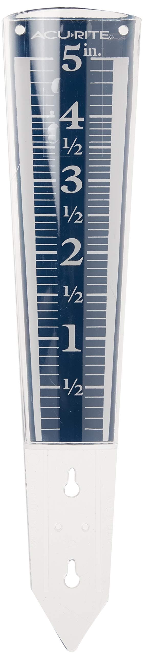 Acu-Rite Plastic 00850A2 5-Inch Capacity Easy-Read Magnifying Rain Gauge, Pack Of 1