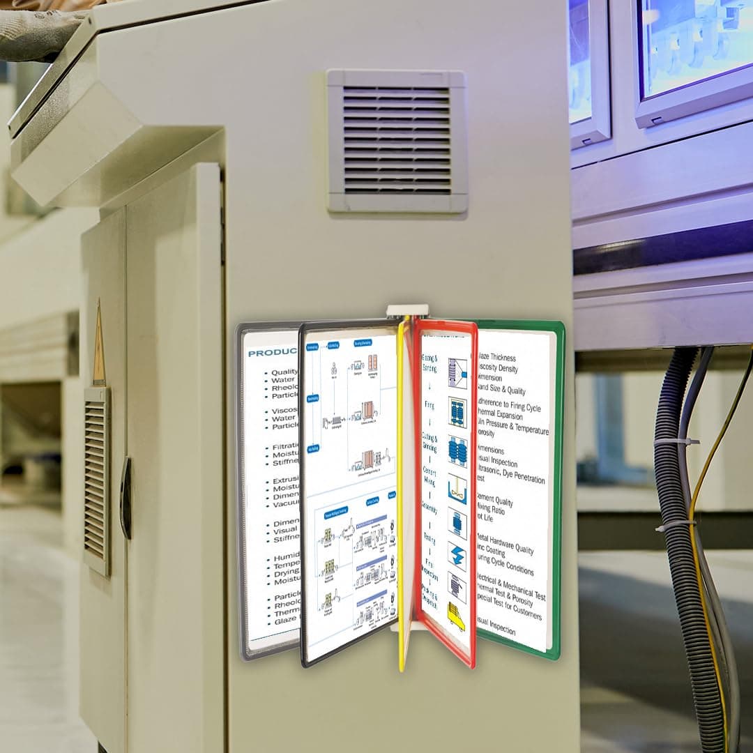 Infomate Wall Unit Folder A4 with 5 Folders - Wall Hanging Documents Storage File Folders - Mix color Folders