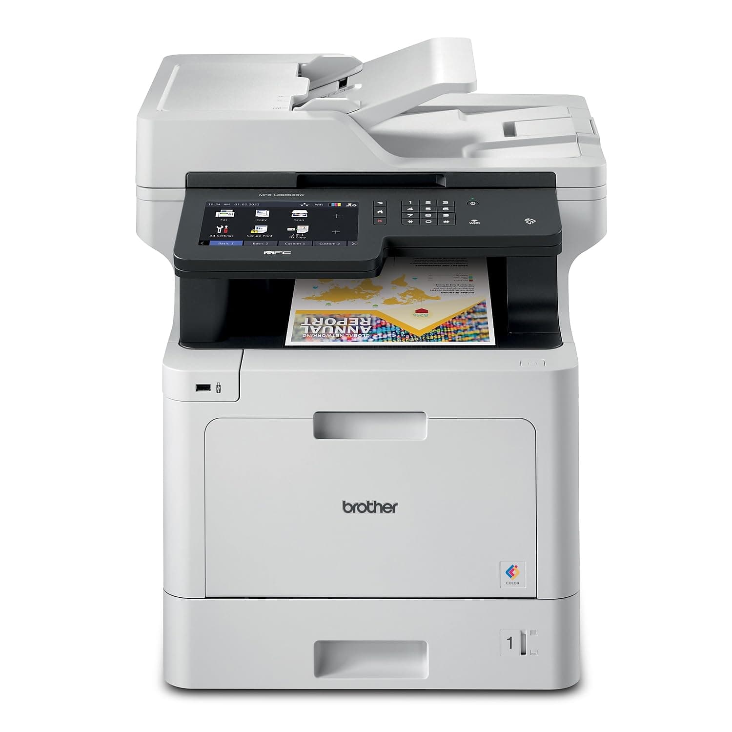 Brother Color Laser All-in-One Printer with Advanced Security, High-Speed 33ppm Printing, Wireless Network, 7 in Touchscreen, Duplex Print and Scan for Business (MFC-L8905CDW)