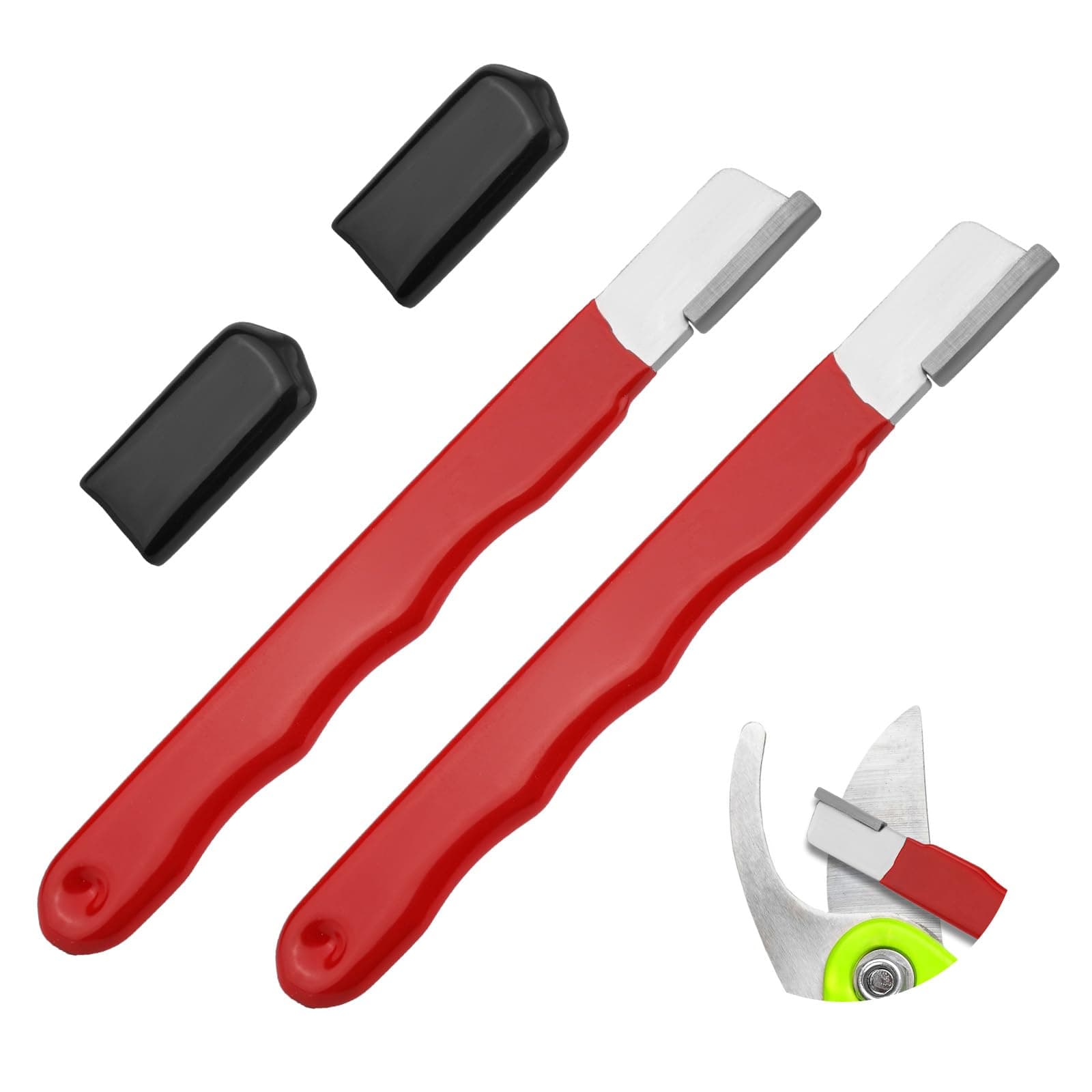 2pcs Pocket Blade Sharpener - Premium Tungsten Steel Garden Tool Sharpener for Pruning Shears, Hatchets, Scissors, Sickle, Fence Shears