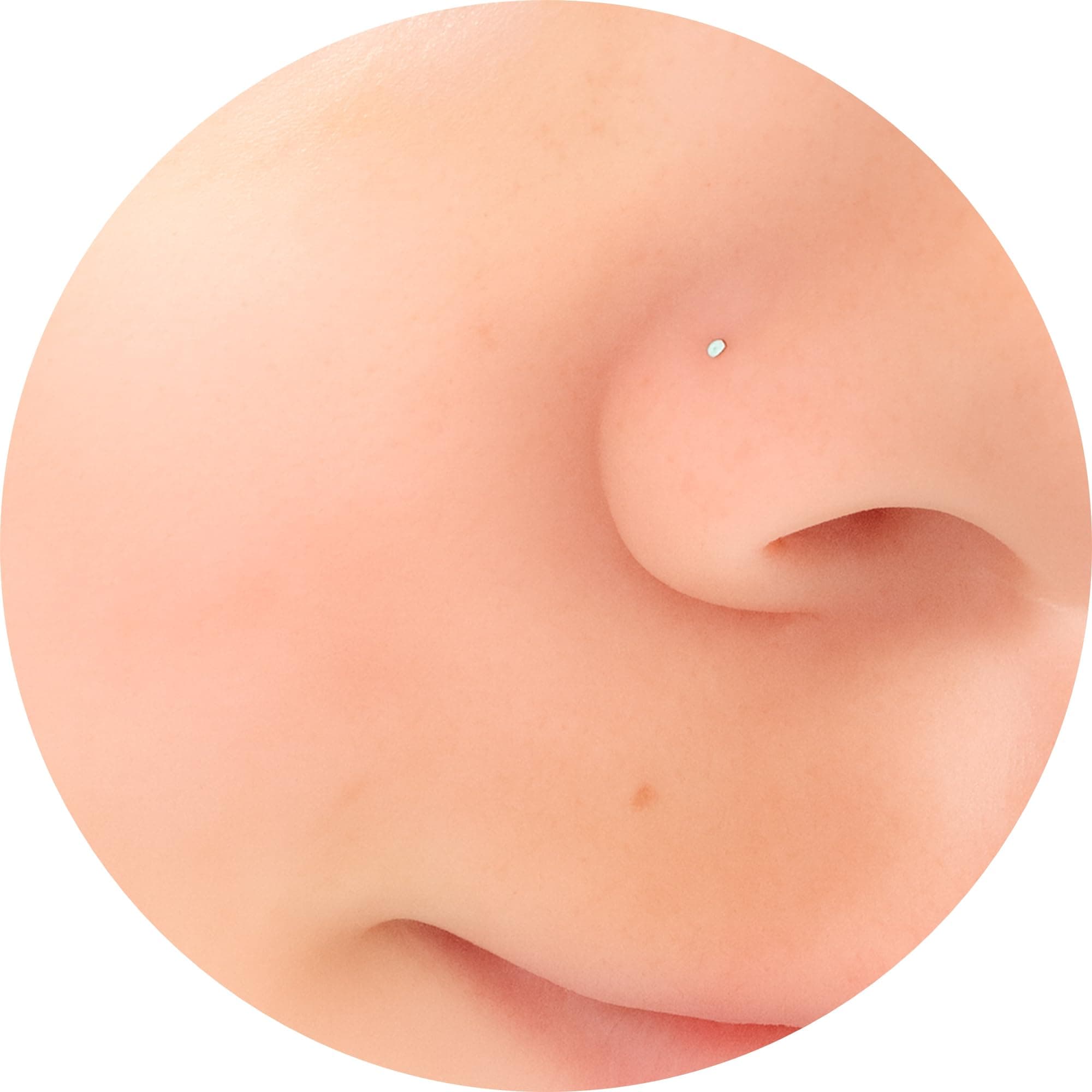 Sterling Silver Nose Stud Cubic Zirconia 1.5mm Tiny Nose Stud, L Shaped