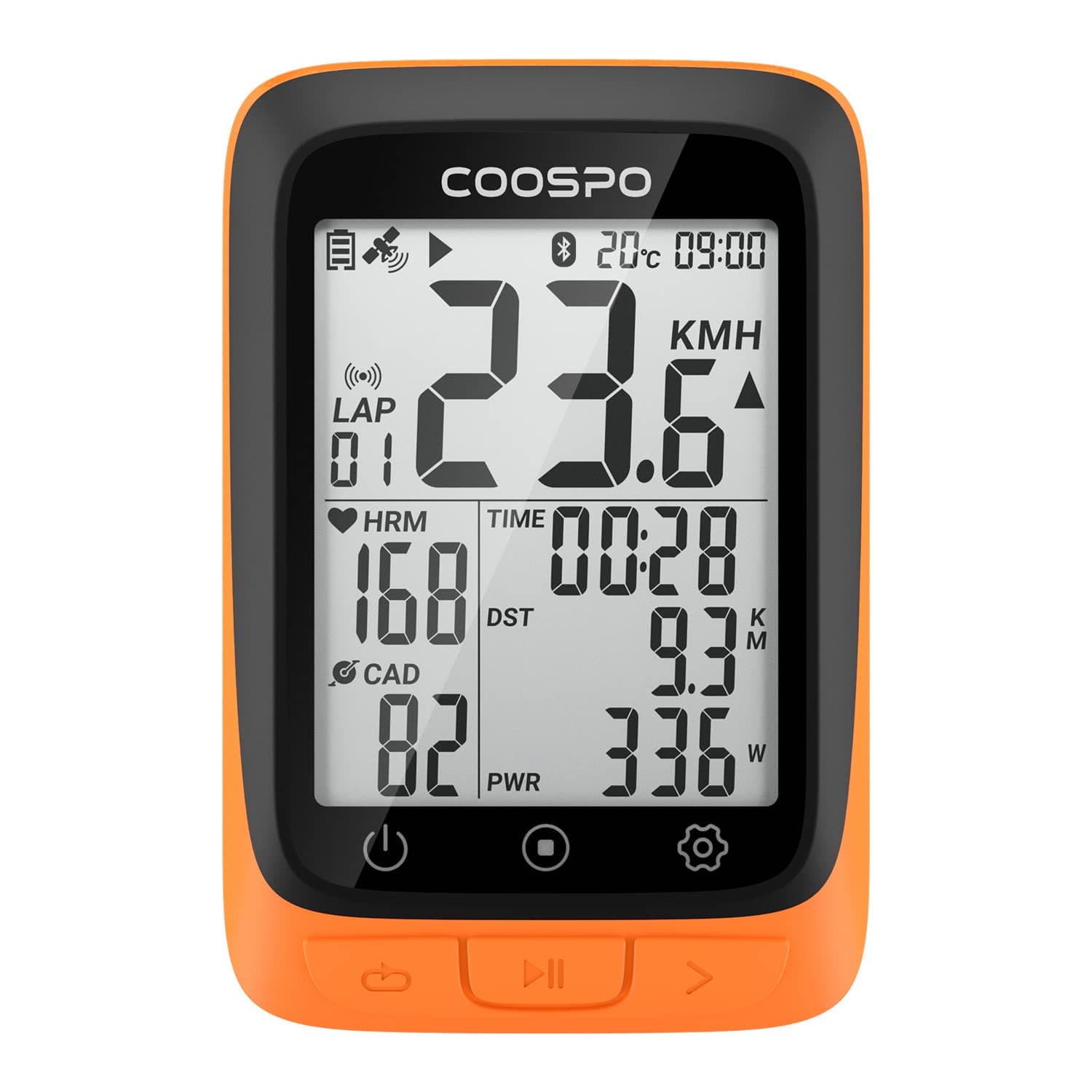 COOSPO BC107 Wireless GPS Bike Computer Bluetooth 5.0 Ant+ Speed Meter Bike Odometer, 2.4 Inch Backlit LCD Screen Compatible with Ant, Road and Mountain Bike Sensors