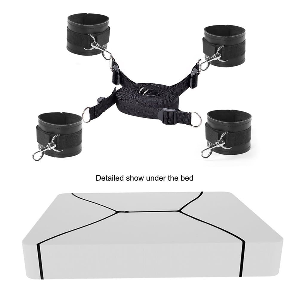 Bed Restraint Straps Sets Kits with Adjustable Soft and Comfortable Wrist and Ankle Cuffs Fits Almost Any Size Mattress