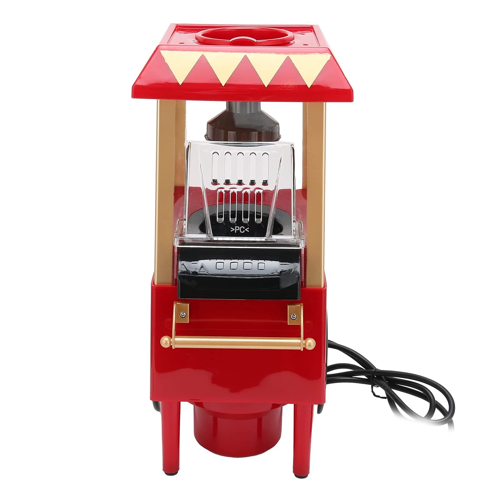 Mini Popcorn Maker | Automatic Popcorn Machine | Red Retro Model Popcorn Maker Household Hot‑Air Popcorn Machine Electric Popcorn Popper Corn Popper for Home Party/Movie Nights/Birthday Gift(UK)