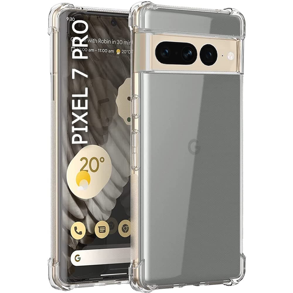 TheGiftKart Shockproof Clear Back Cover Case for Google Pixel 7 PRO | 360 Degree Protection | Hard Transparent Back Cover Case for Google Pixel 7 Pro (PC & TPU, Transparent Bumper)