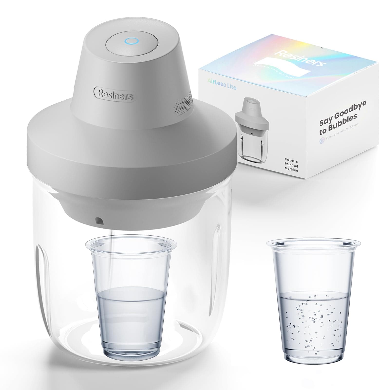 Resin Bubble Remover with UK Plug, 10 Minutes Remove 99% Bubbles, 95kPa Vacuum Degassing Chamber, Compact Airless Lite Machine for Epoxy Resin Molds Casting, Silicone, UV Resin (Patented)