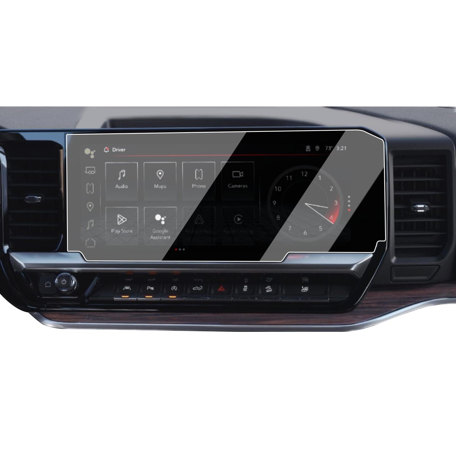 Moonlinks Tempered Glass Screen Protector 13.4" Compatible with 2022-2025 2026 Chevy Silverado GMC Sierra 1500/2500/3500 Navigation Touchscreen Protector High Definition 9H Hardness Anti-Fingerprint