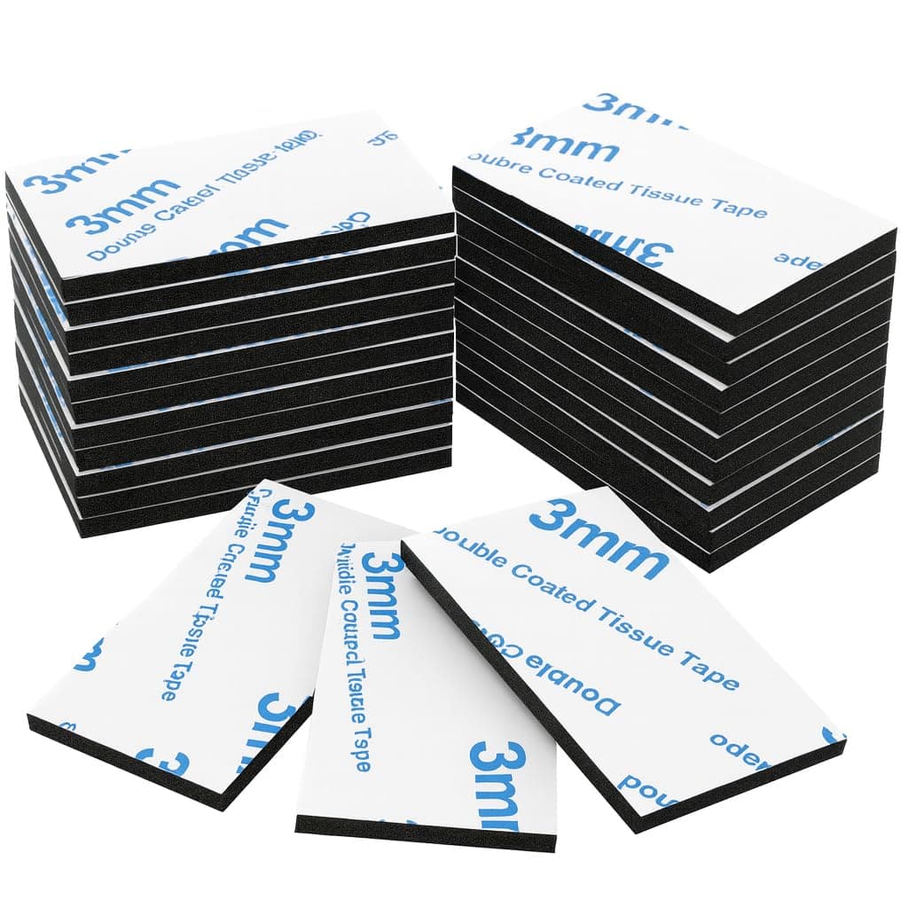 Double Sided Tape Heavy Duty 48 Pcs | Strong Double Sided Sticky Pads for Outdoor Indoor Mounting | Water Proof Adhesive Strips for Hanging 50 x 30mm