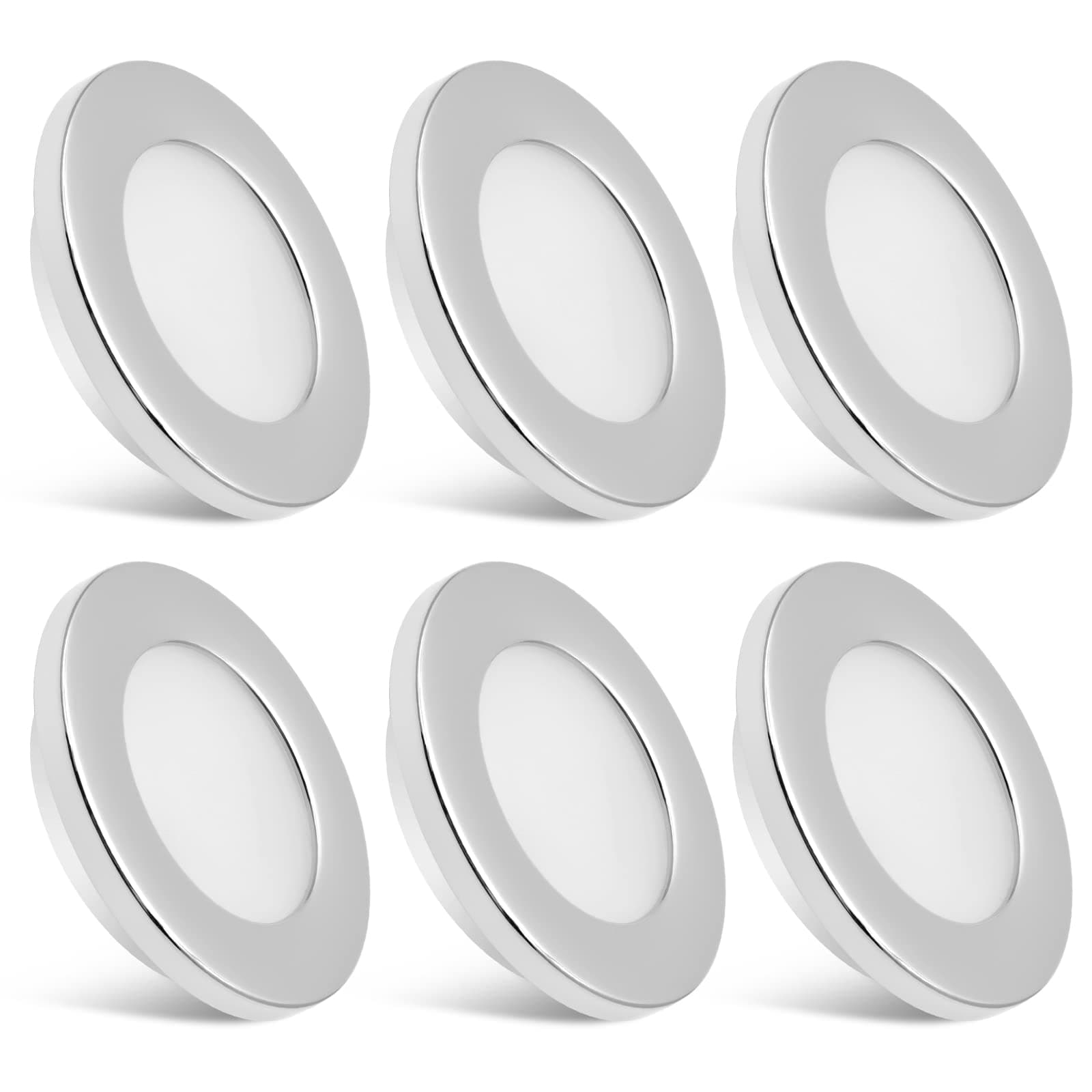 RV Recessed Mount Ceiling Light 2.7”12V Down Light for Camper Van Truck Boat Interior Ceiling Kitchen Cabinet Lighting 6000K 2 Watts, Pack of 6