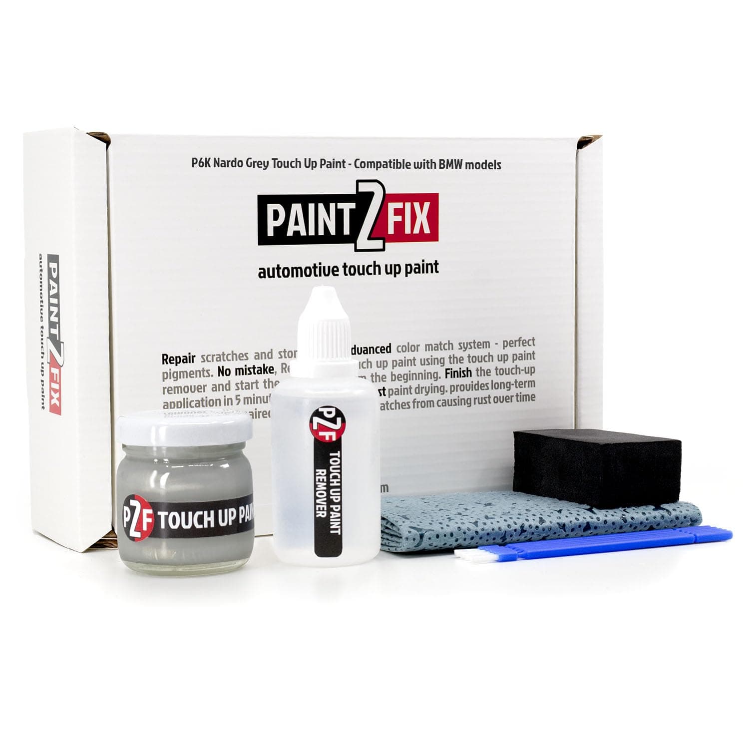 P6K Nardo Grey Touch Up Paint Kit for BMW Scratch and Chip Repair - 2.53 Fl Oz (75ml)