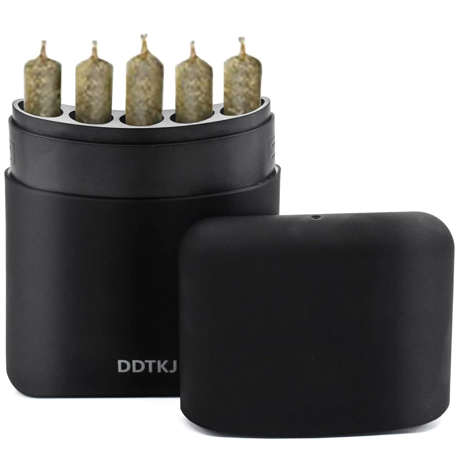 5-Hole King Size Pre-roll Cone Holder Case | Classic Black Pre Rolled Cone Storage Box