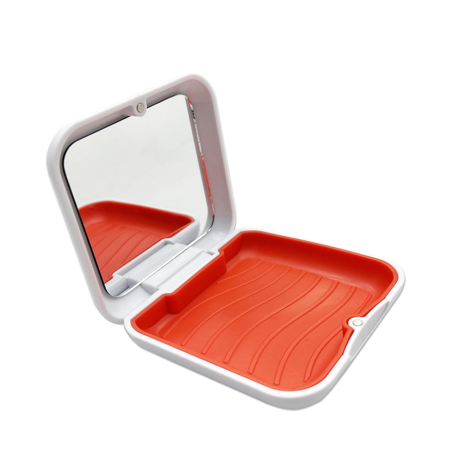 HRASY White Square Orthodontic Retainer Case with Mirror