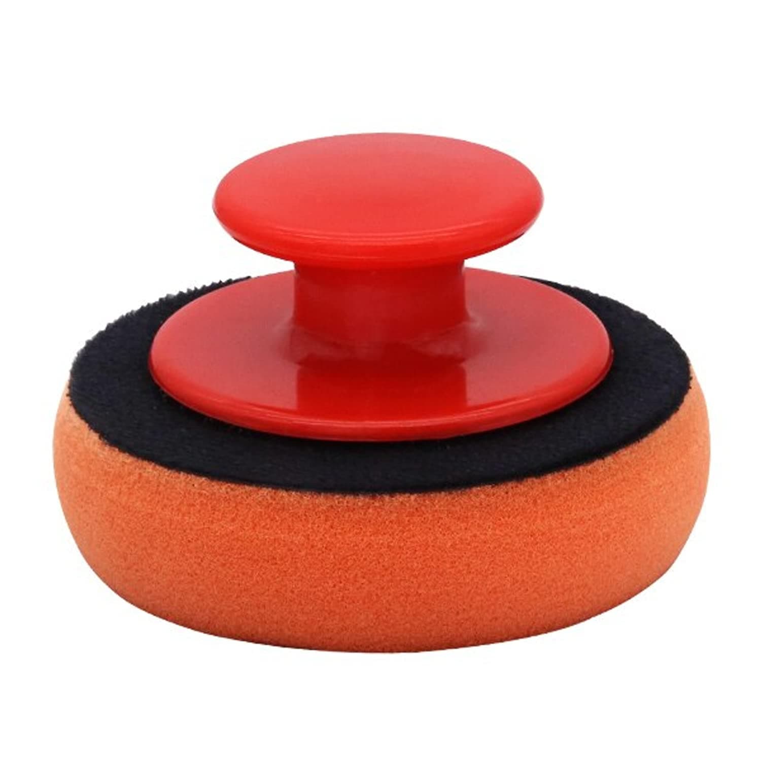 Premium 10cm (4-inch) Red Wax Applicator Pad with Handle – Soft, Non-Abrasive Foam for Easy Wax, Polish & Sealant Application – Reusable, Washable & Perfect for Car, Bike & Boat Detailing & Shine
