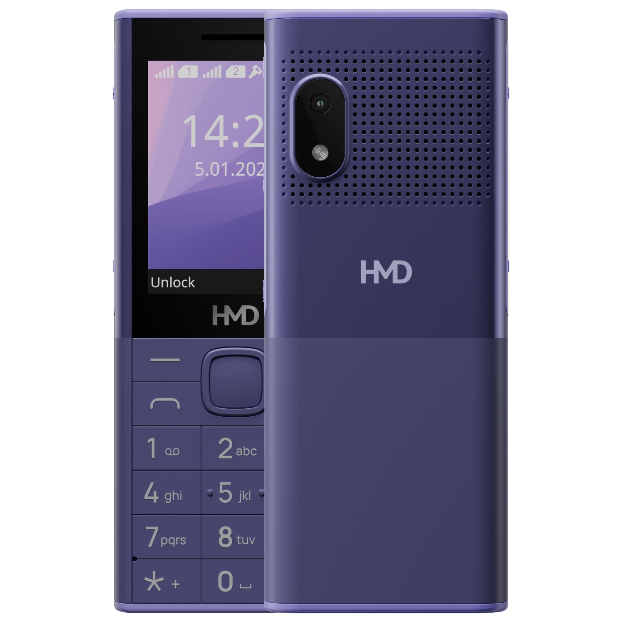 HMD 150 Music Keypad Mobile with Bluetooth | Built-in Powerful Loud Speaker & Dedicated Music Buttons | 2500 mAh Big Battery & Type C Fast Charger | Built-in UPI App with Scan & Pay | Purple