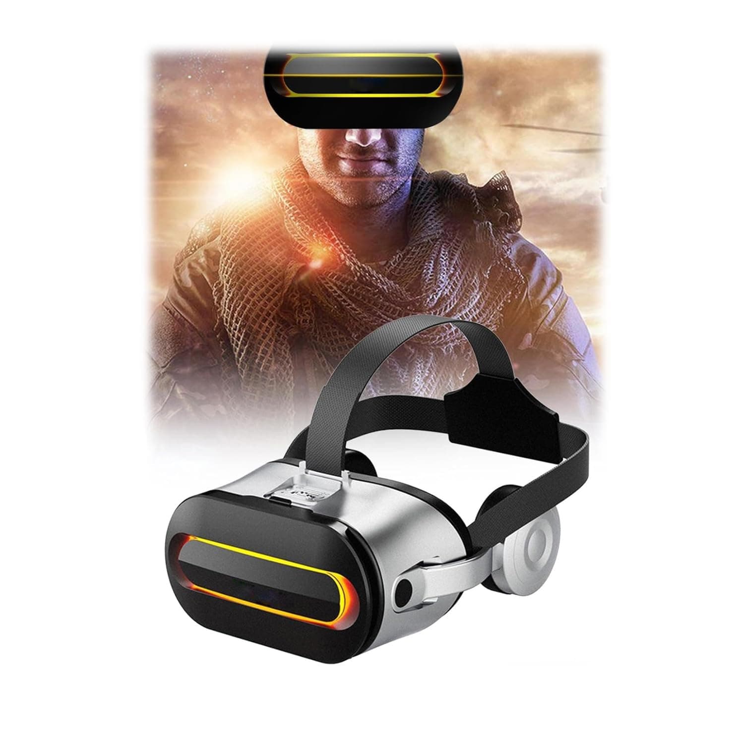 Azonee VR Headset 3D Glasses Virtual Reality Headset with HiFi Stereo Headphones for VR Games 3D Movies Eye Care System for Smartphones Compatible for iOS Android