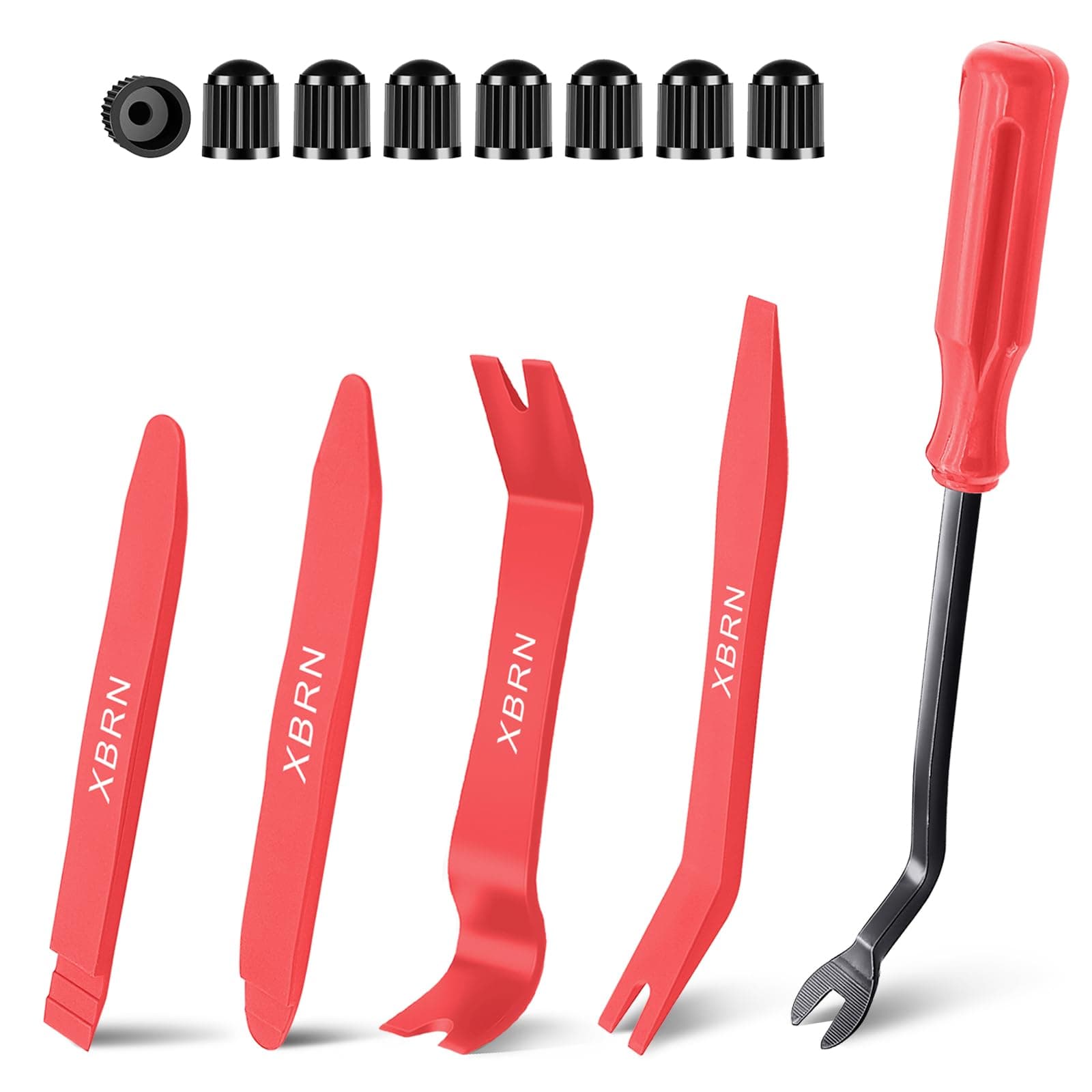 Auto Trim Removal Tool Kit,13 Pcs Car Panel Door Window Tools Kit,Auto Clip Fastener Remover Pry Tool Set-Red