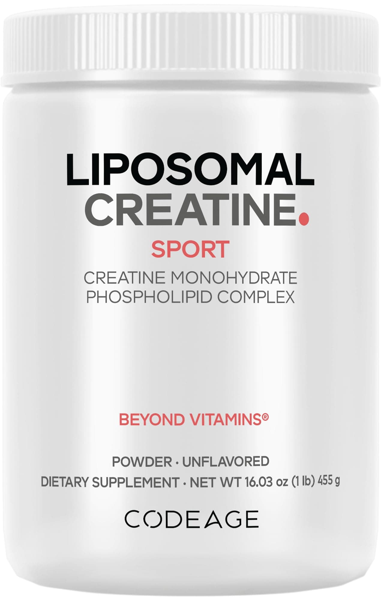 Codeage Liposomal Creatine Powder Supplement - 3-Month Supply - 5000mg Creatine Monohydrate Pre Workout & Post Workouts - Unflavored Creatine, Pure Creatine Powder, Creatinine for Sports - 90 Servings