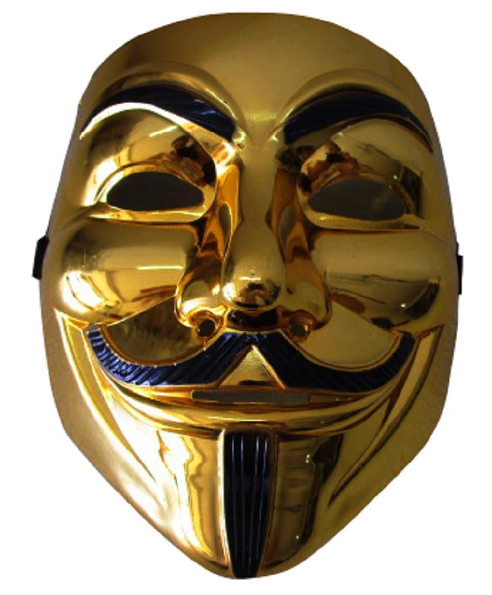 Halloween cosplay premium Gold version V for Vendetta Mask Anonymous Guy Fawkes mask