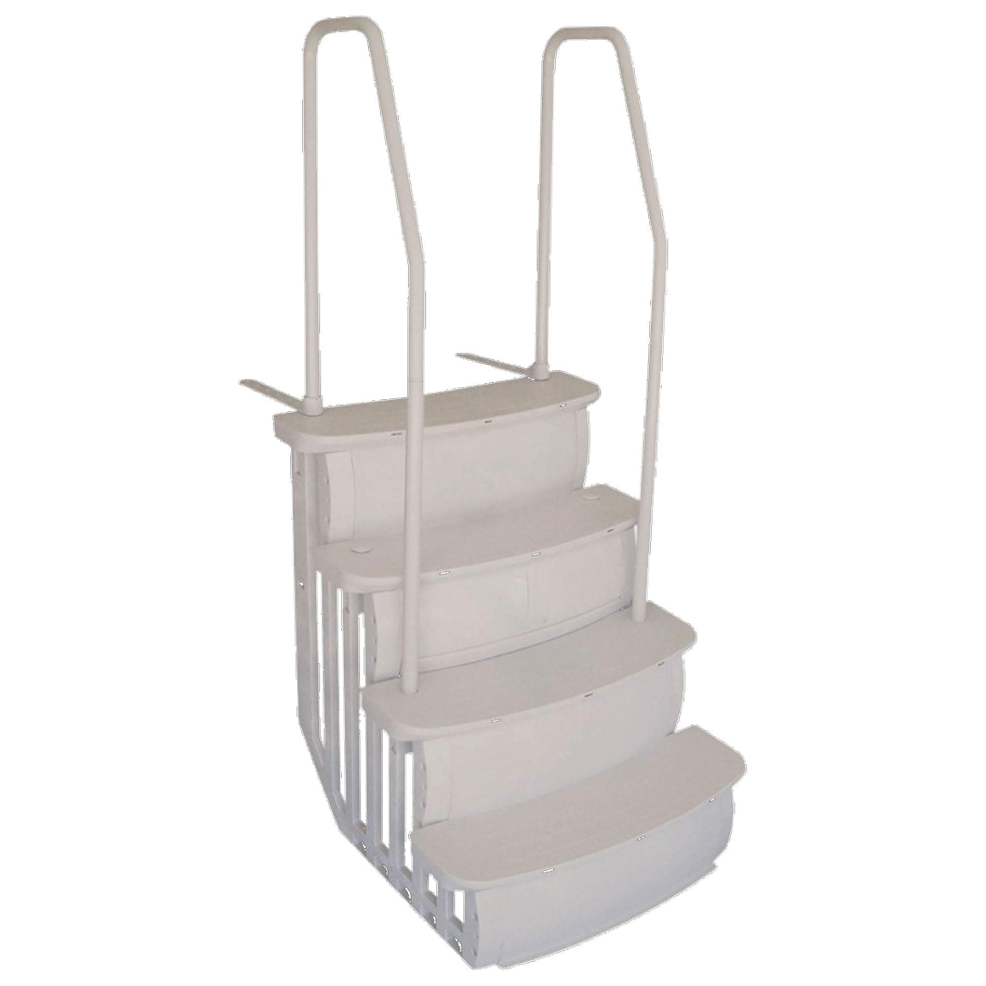 Easy Entry Steps with Dual Handrails for 48-54 Inch Above Ground Swimming Pools with Deck/Platform, Taupe