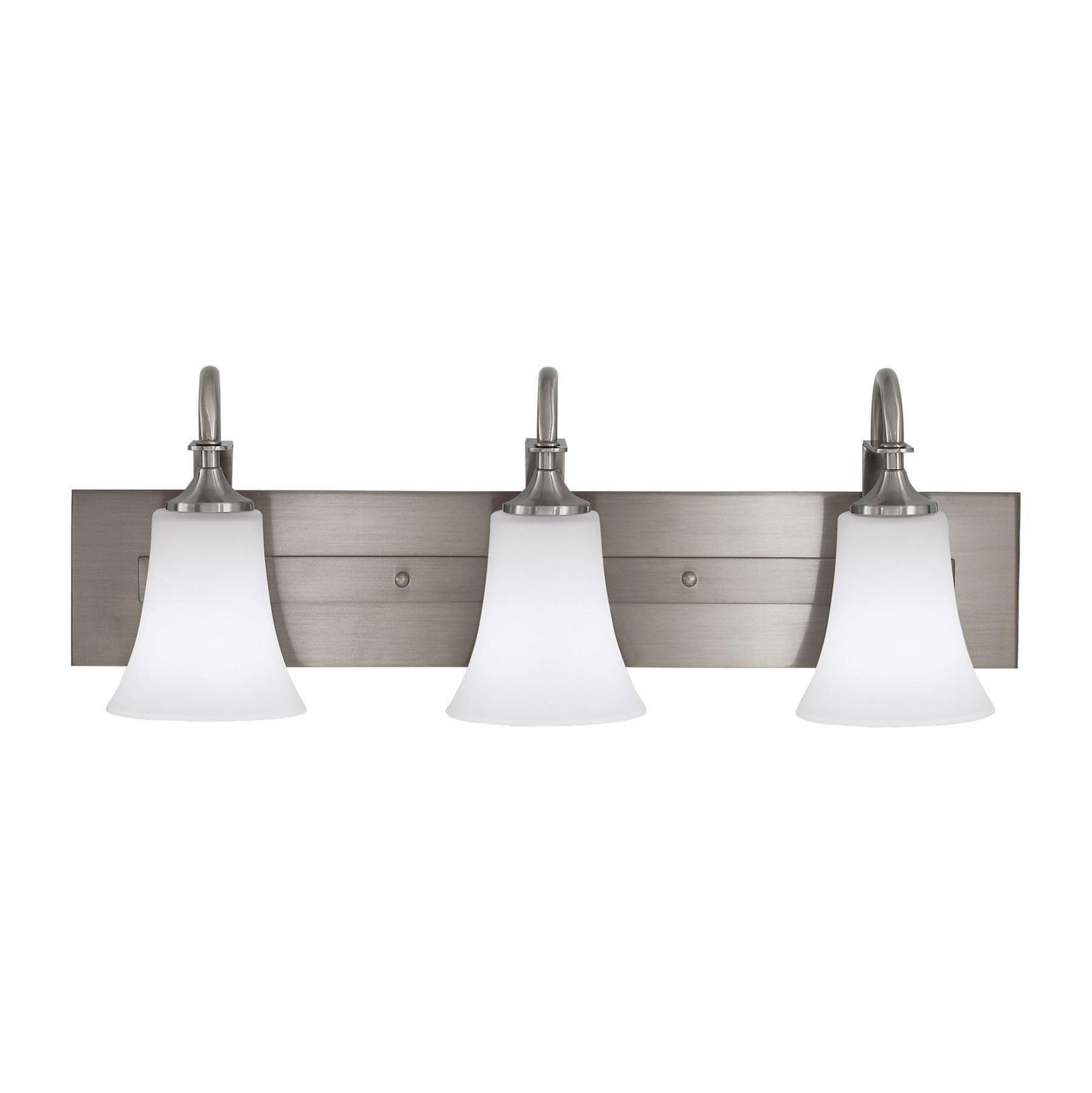 Sea Gull Lighting VS12703-BS Barrington Three Light Wall/Bath Vanity Style Fixture, 3, Brushed Steel