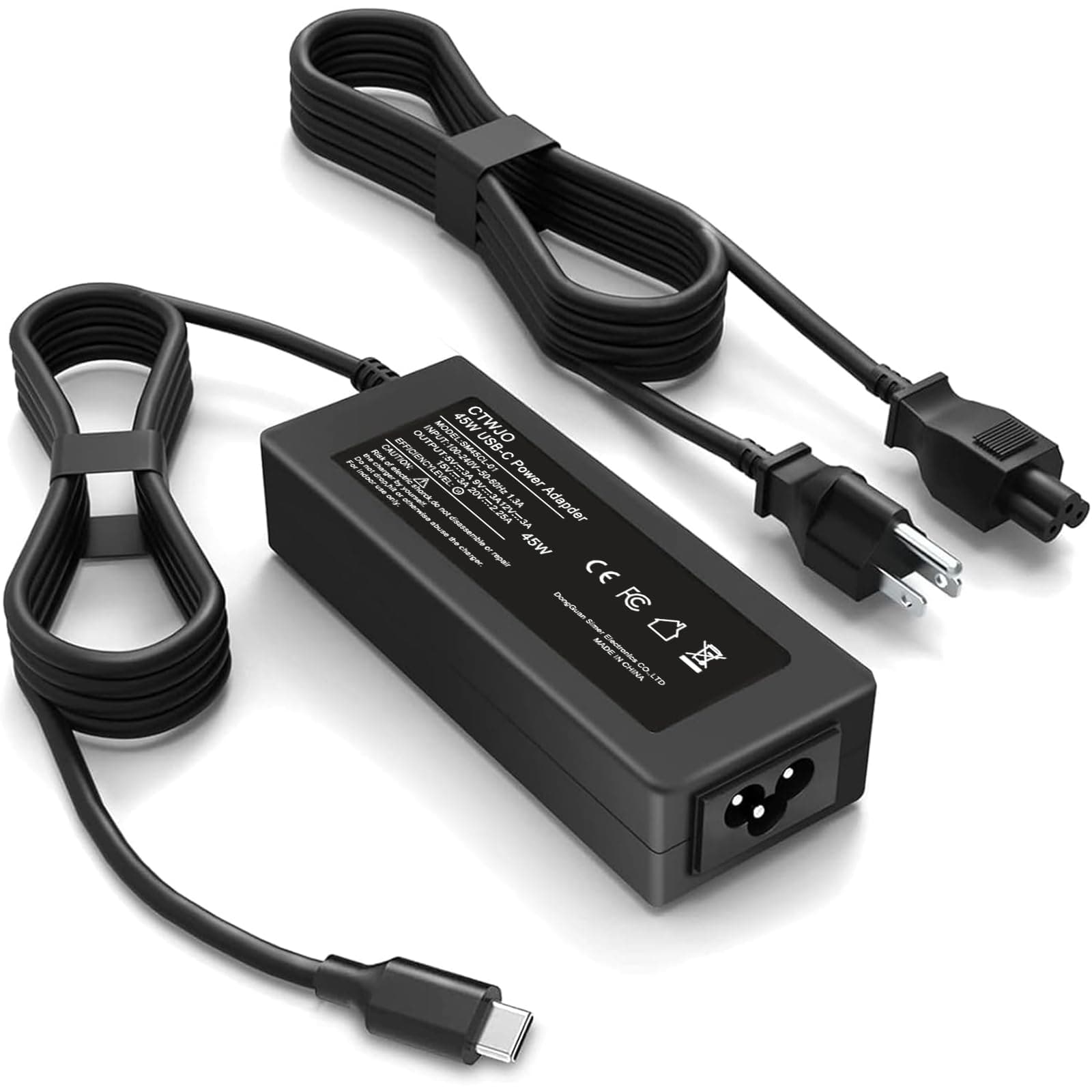 Dell Laptop Charger 45W USB C, 9FT Extra Long Replacement for Dell Chromebook 3100 3110 3380, Latitude 5420 5430 7420 7320 5520, XPS 13 12, Inspiron 14 15, Type C AC Power Adapter Cord