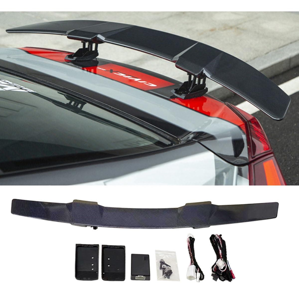 Universal Electric Retractable Spoiler Wing- Ignition-Sensing Auto Deploy/Retract for Trunk Lid, Fits Civic, Accord, Corolla, Camry, Altima, Malibu, Elantra