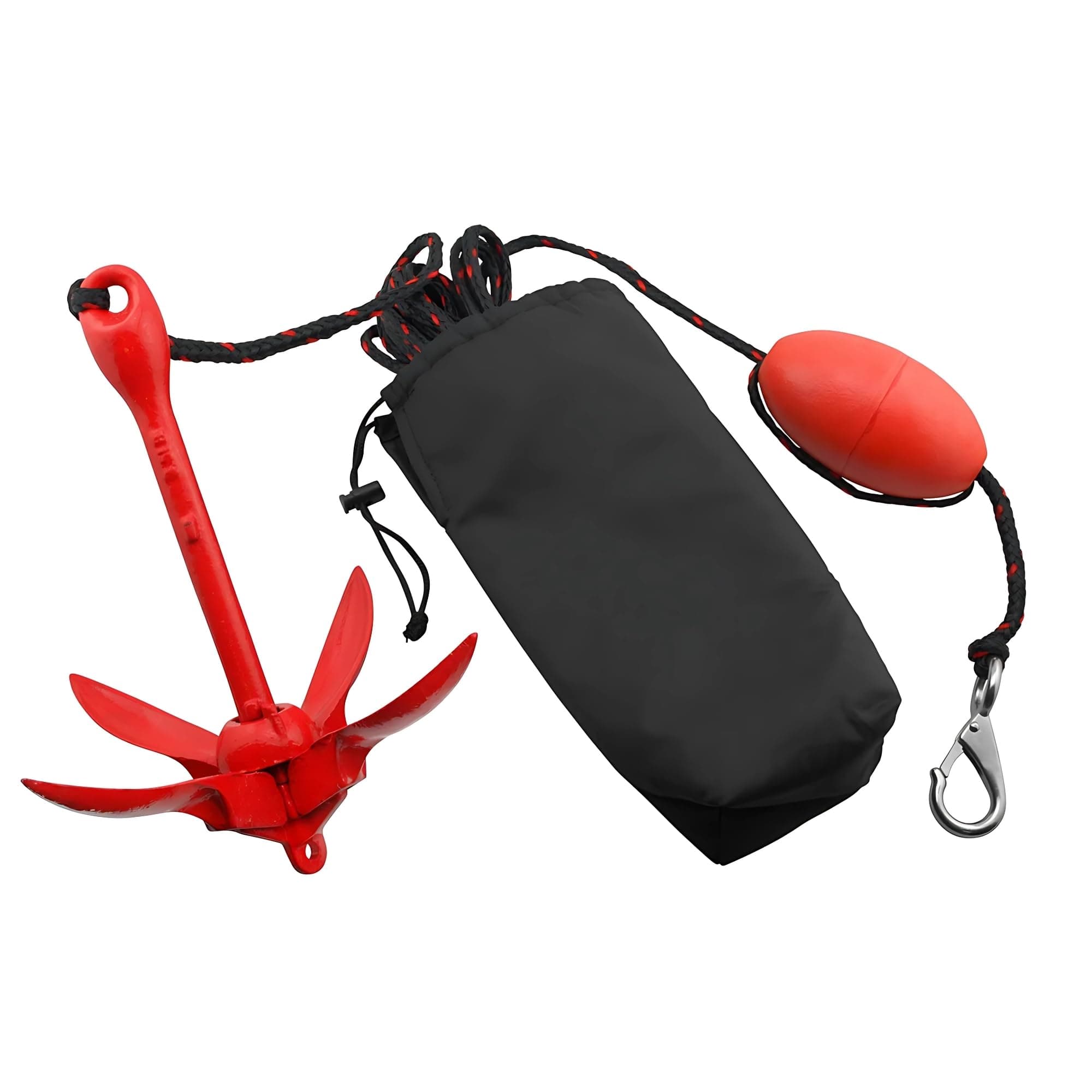 MarineNow 3.5 lb Grapnel Anchor Kit – Folding Anchor with 25 ft Marine-Grade Rope, Buoy, Snap Hook & Storage Bag – Ideal for Kayaks, Jet Skis, SUP, Canoes, Rafts, PWCs & Small Boats