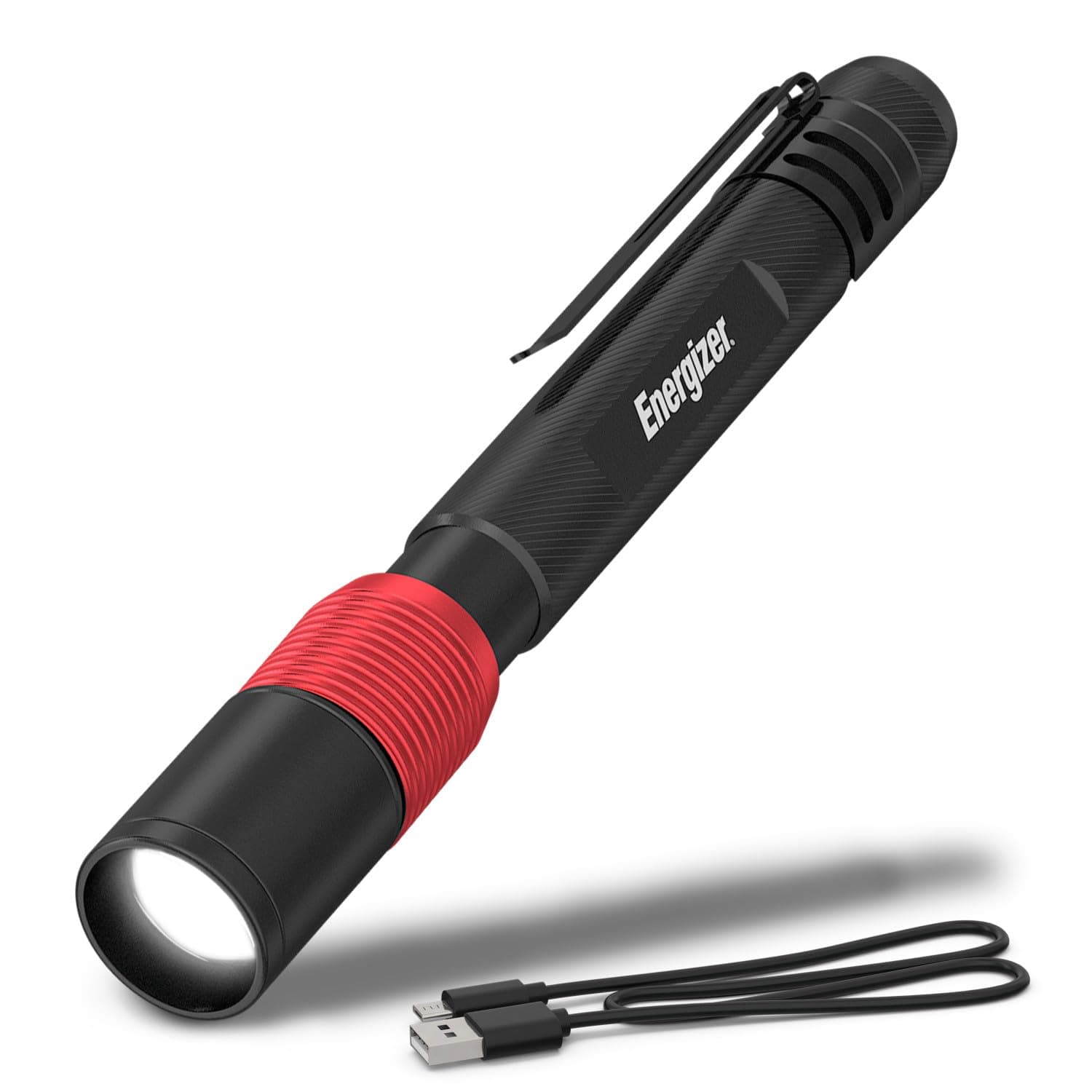 Energizer X400 Rechargeable Pen Light, Water Resistant Mini Flashlight, Bright 400 Lumens LED Work Light for Mechanic Tools (USB Cable Included)