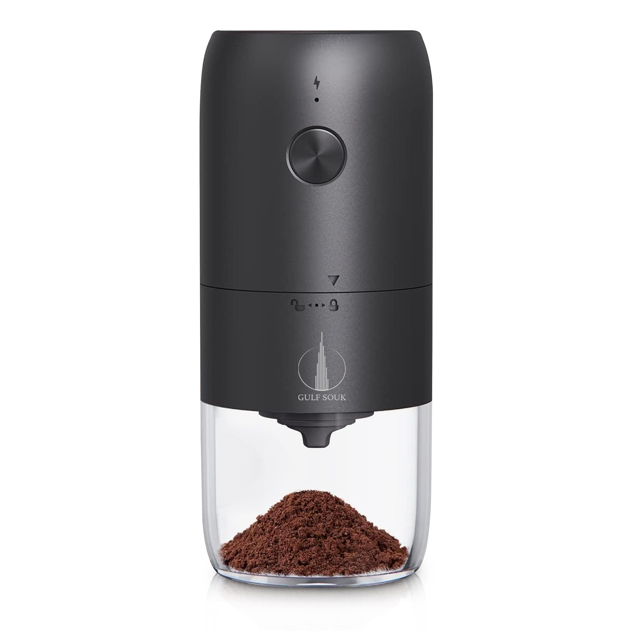 Gulf Souk Portable Electric Coffee Grinder | Adjustable Ceramic Burr, USB Charging, and Easy Clean Design with cleaning brush | Ideal Coffee beans & spice grinder for Home, Office, and Travel