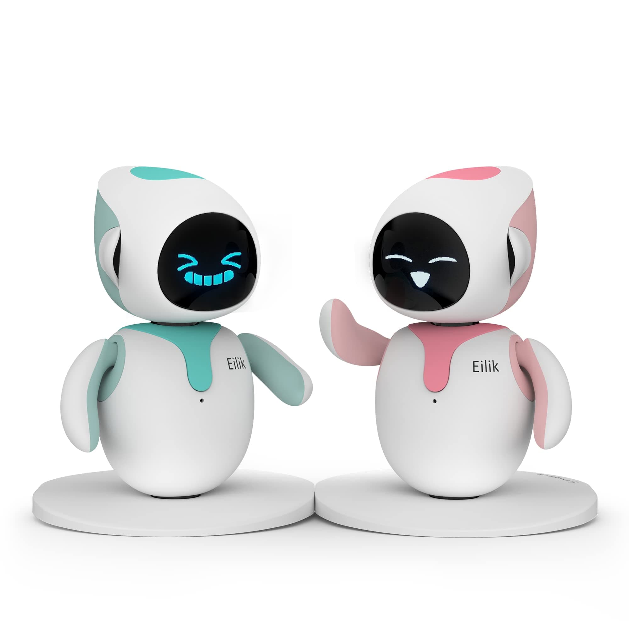 Eilik Touch Interactive Toys, Cute Robot Pets with Abundant Emotions. Idle Animations&Mini-Games, Unique Gift for Girls & Boys. Support Update.(Blue + Pink Combination)