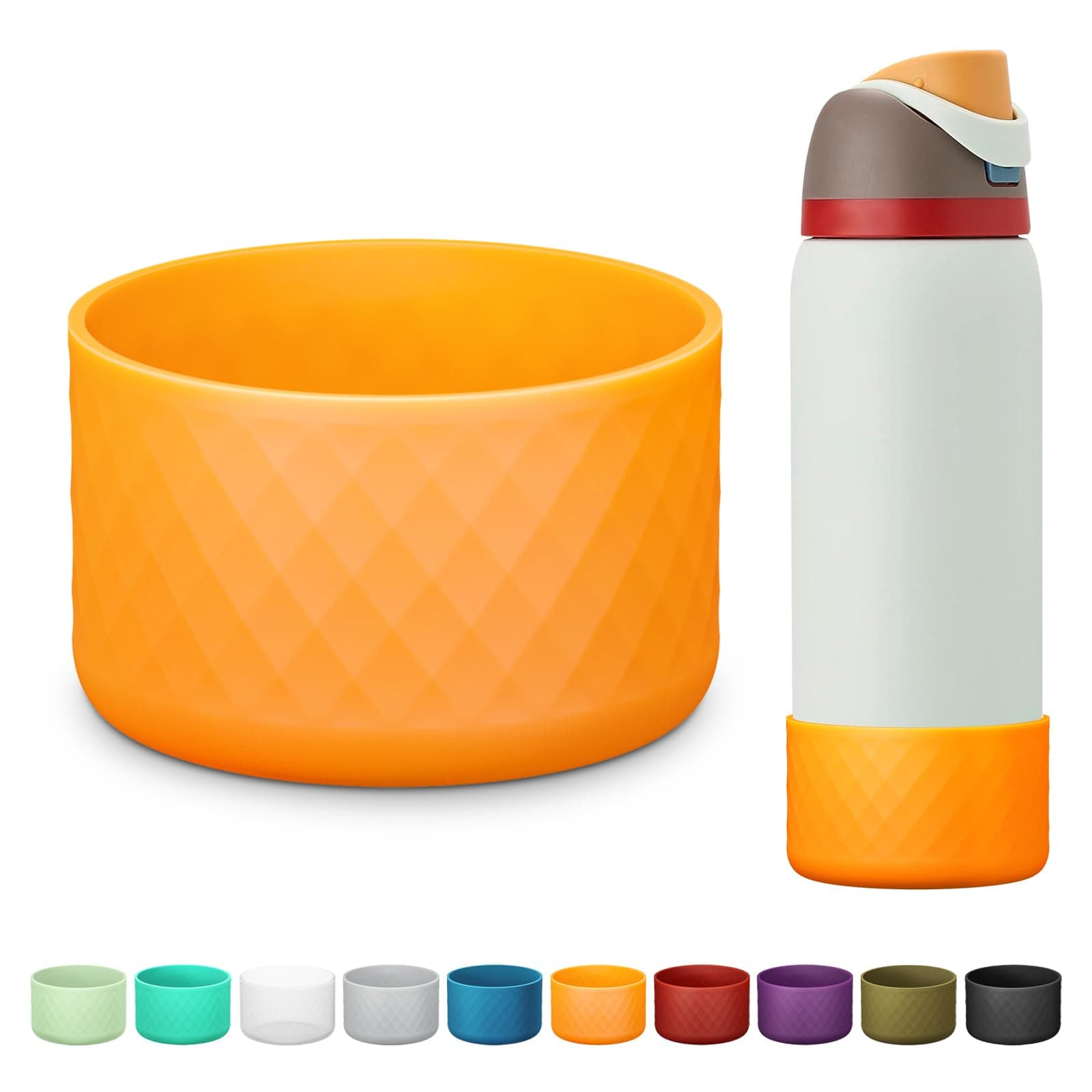 Silicone Boot for Owala Water Bottle 24 oz 32 oz 40 oz, Anti-Slip Protective Sleeve for FreeSip/Twist/Flip Stainless Steel Water Bottles Accessories