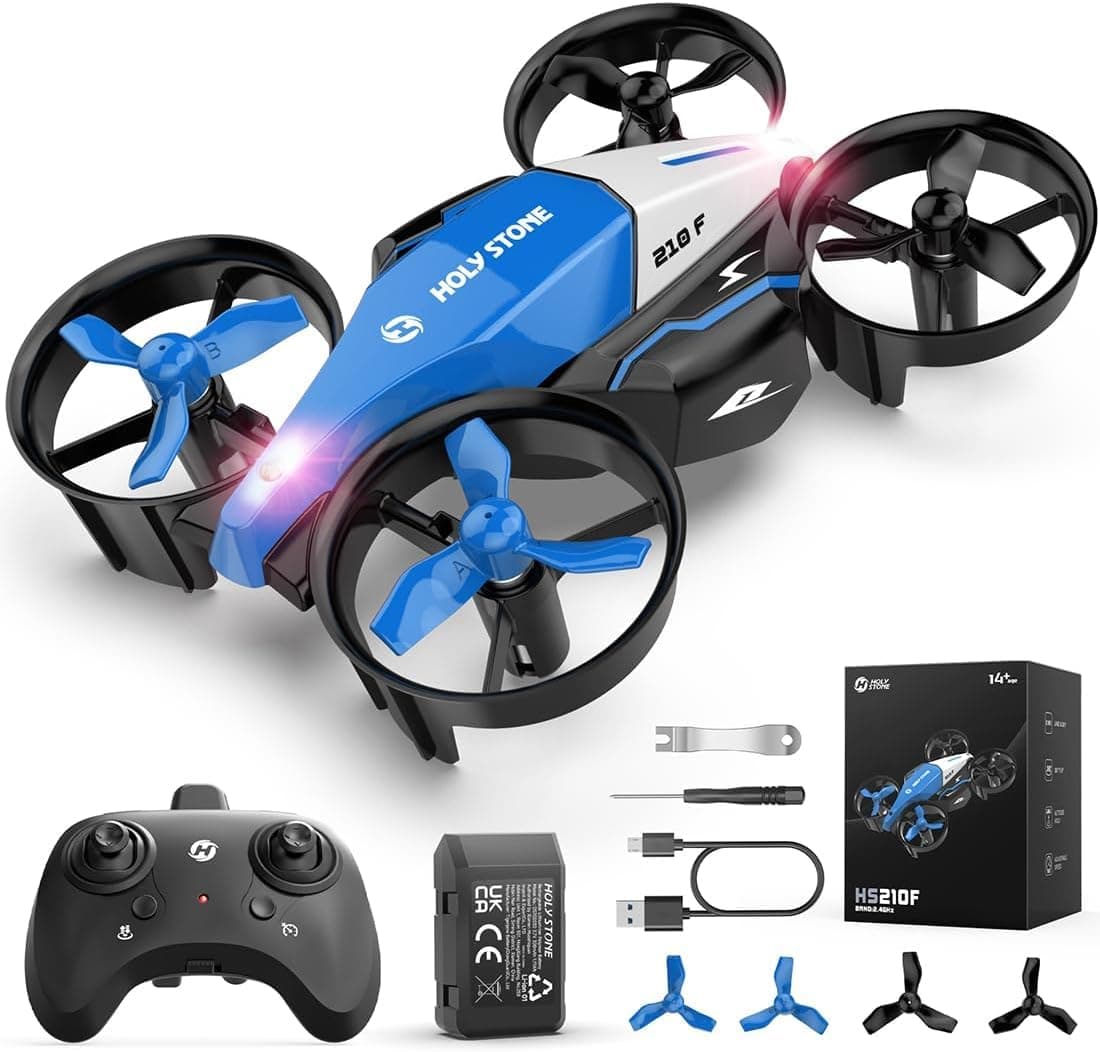 Holy Stone HS210F Mini Drone for Kids, 2-In-1 Mini RC Drone with Altitude Hold, 3D Flip and 3 Speed Modes Quadcopter for Beginners, Propellers Full Protect Easy to Fly Toy Gift for Boys and Girls
