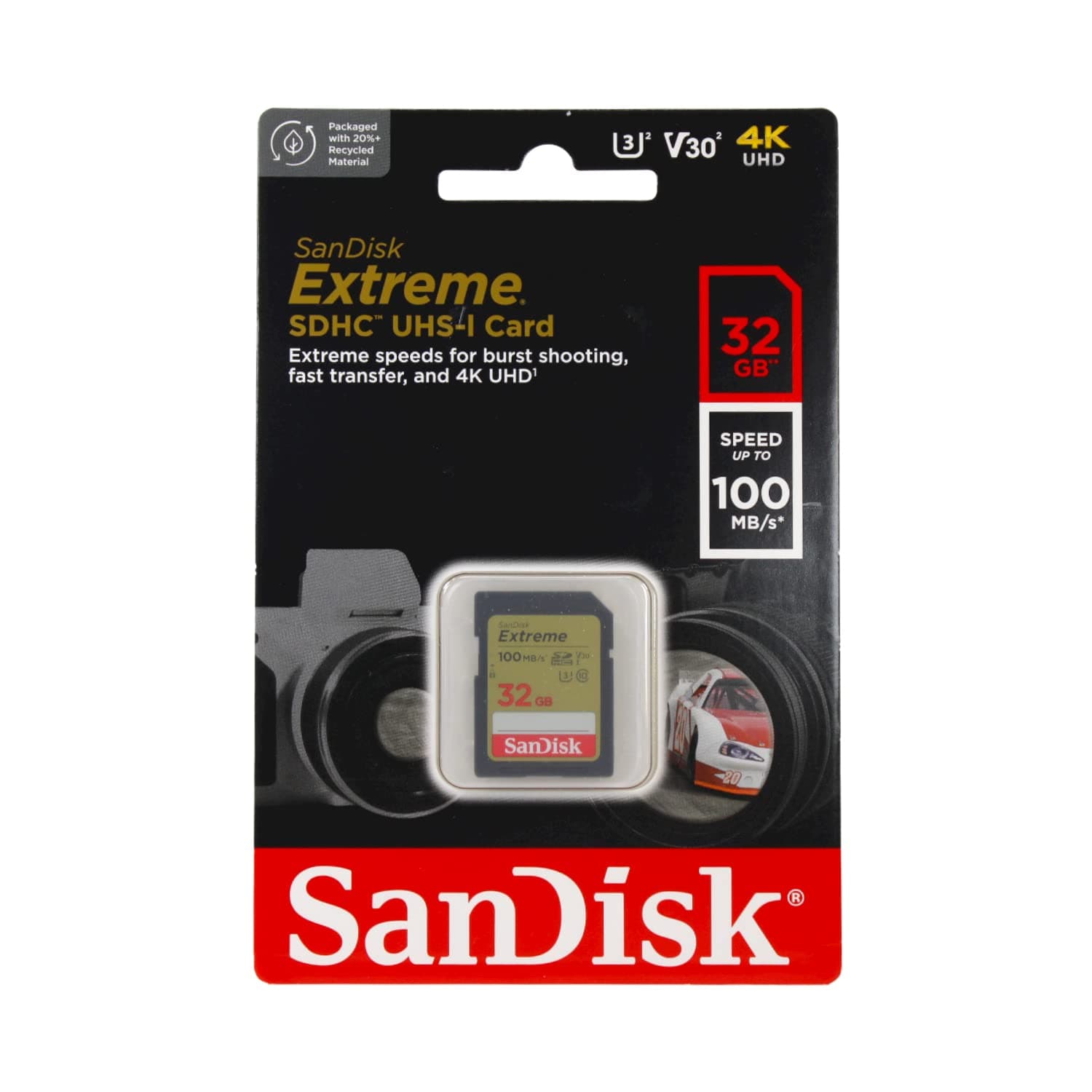 Sandisk Extreme Sdsdxve-032G-Gncin 32 GB Sdhc Class 10 U3 V30 Memory Card , Yellow