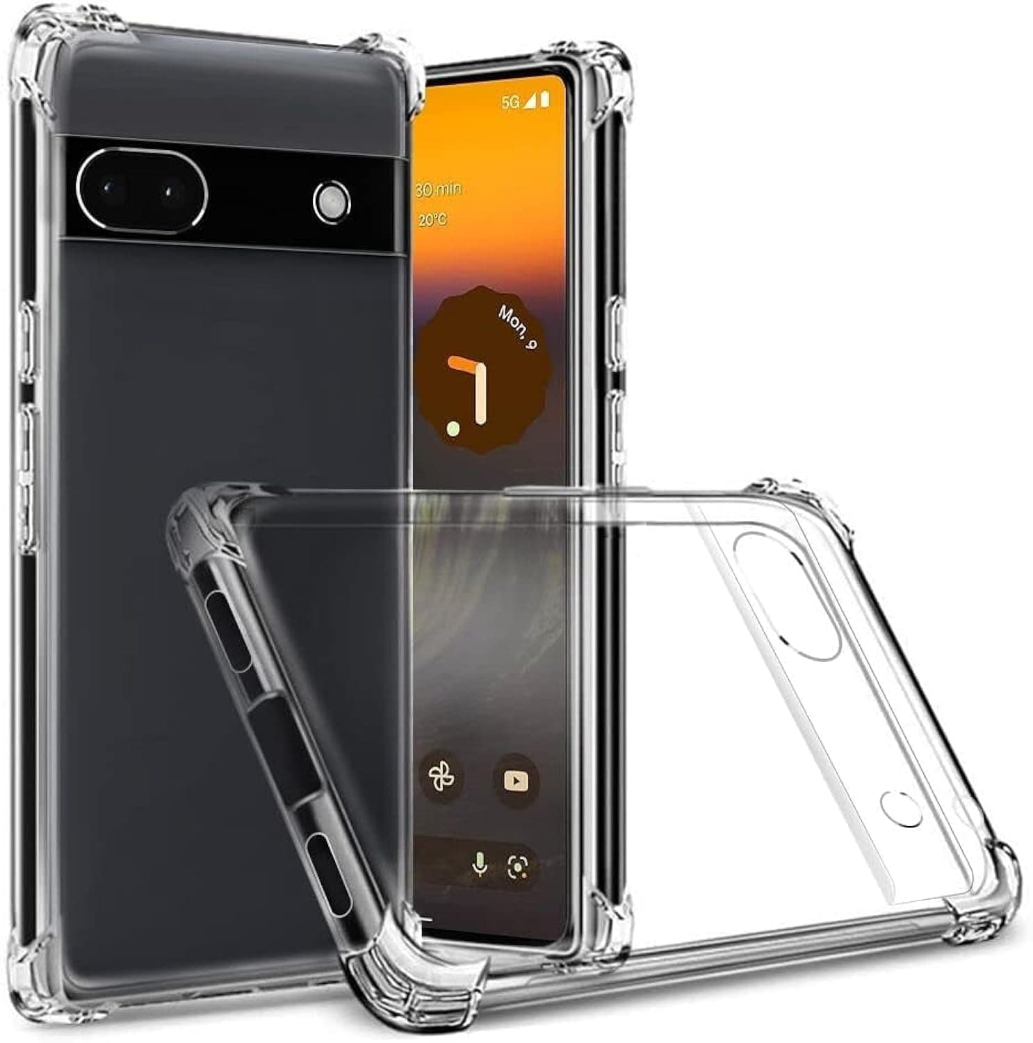 Zubitech Case for Google Pixel 6A Crystal Clear Silicone Cover Bumper Shockproof Protective Cover with Best Camera Protection Designed for Pixel 6A