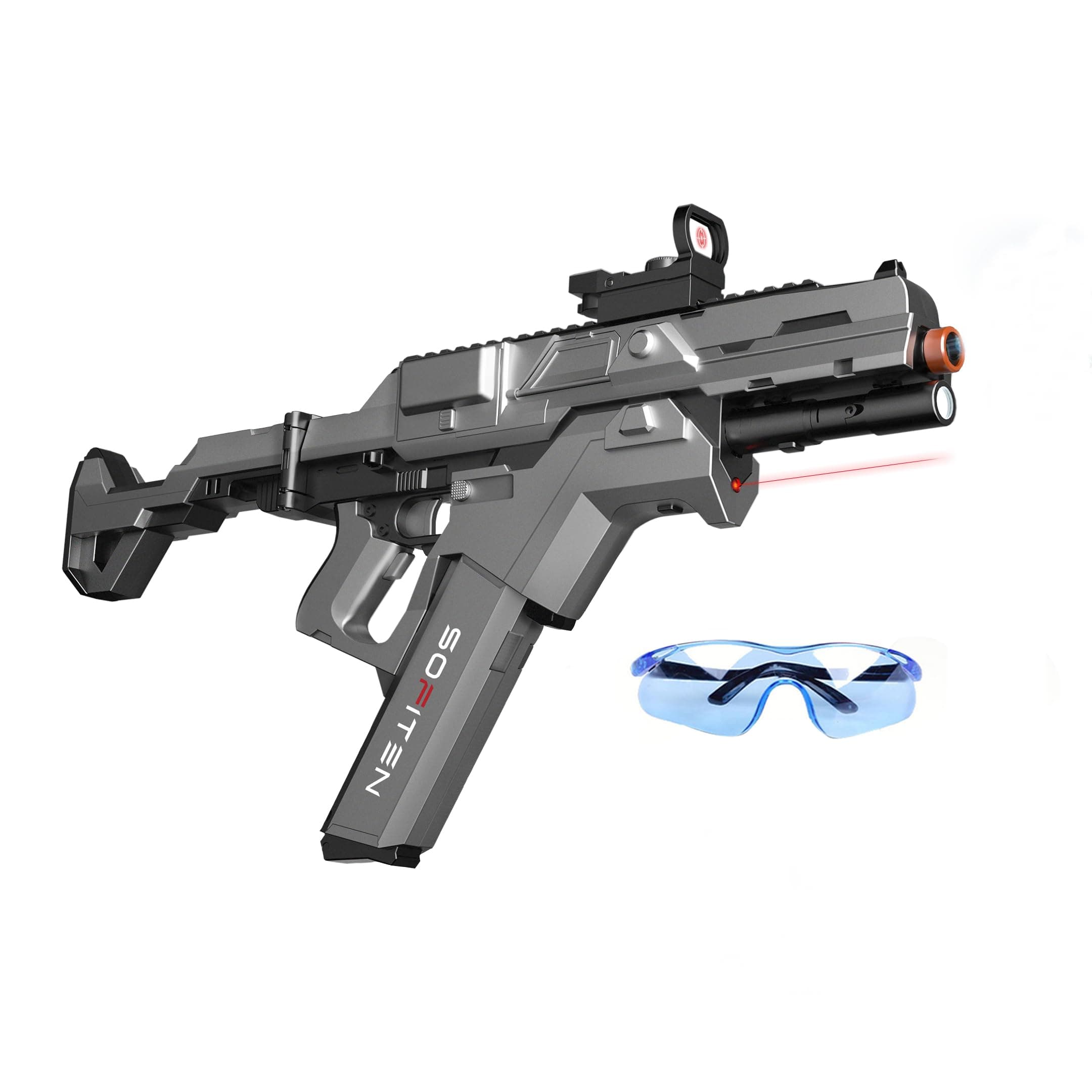 Electric Gel Ball Blaster High Speed 200+FPS Automatic Blaster 100+ Feets Battery Display Foldable Stock Modular Battery with 40,000 Gel Balls Outdoor Games Summer Gifts Ages 14+