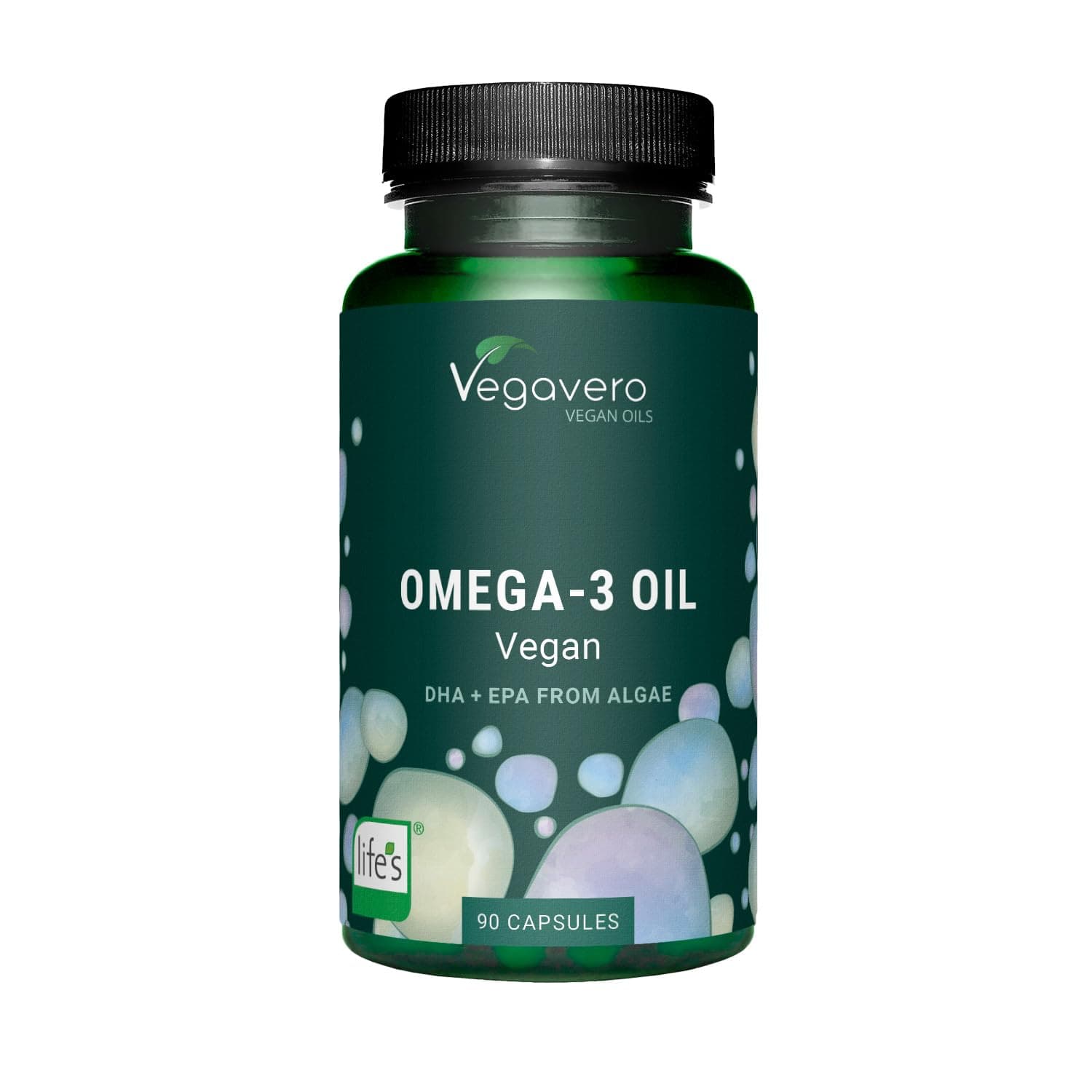 Vegavero Vegan Omega 3 | Algae Oil DHA & EPA | 90 Capsules | NO Additives | Lab-Tested