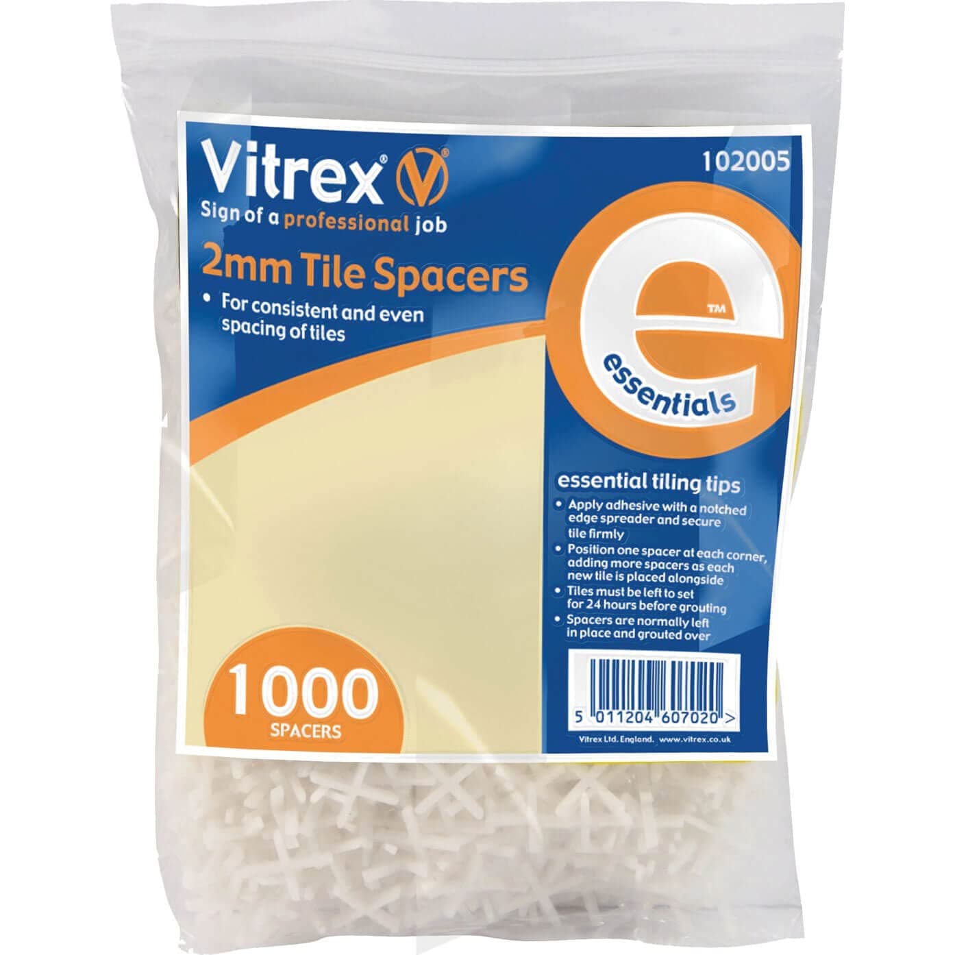 Vitrex 102005 Essential Tile Spacers 2 mm (Pack 1000)