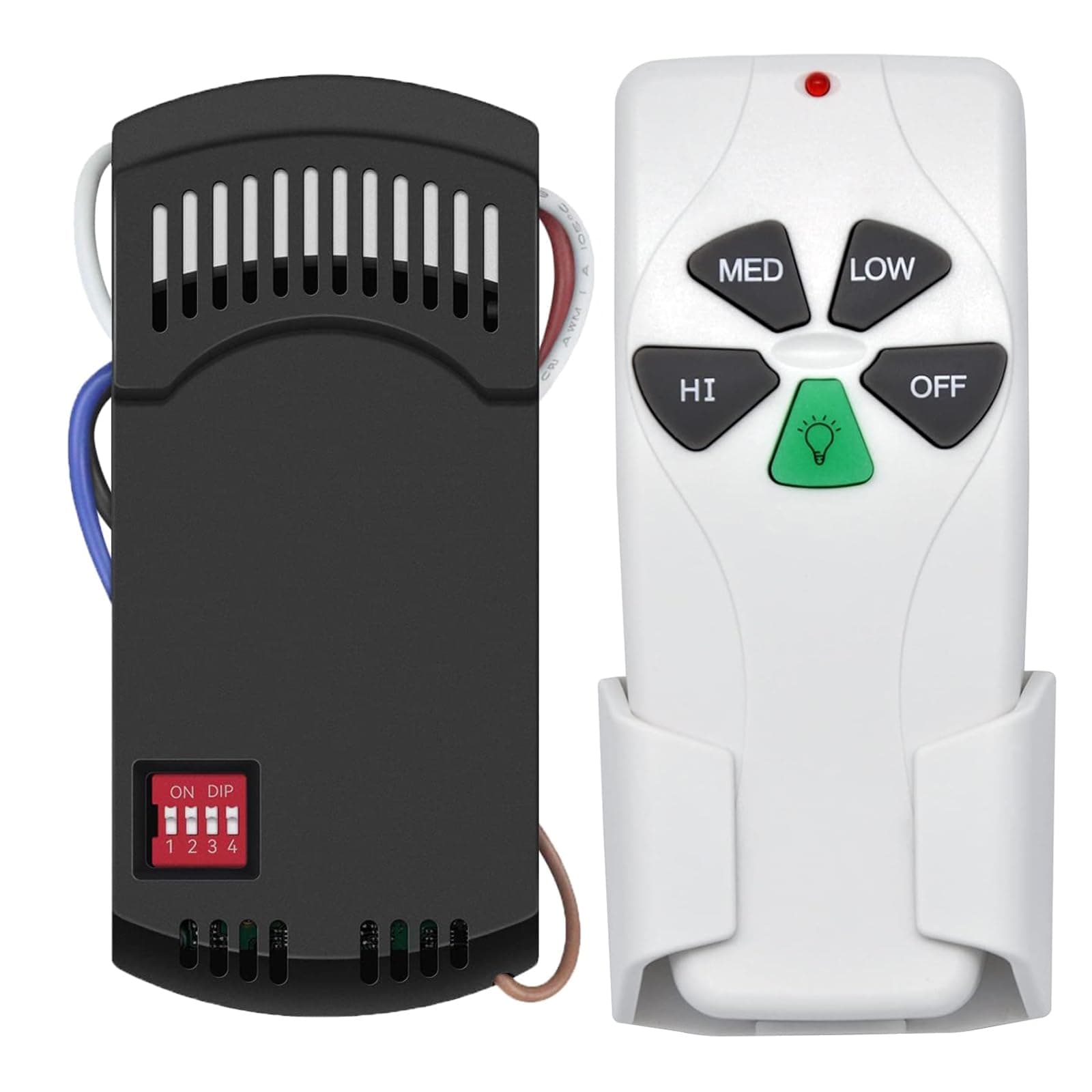 Universal 3-Speed Ceiling Fan Remote Control Kit,Replacement Harbor Breeze Hampton Bay Allen+Roth Kichler Remote FAN-53T,KUJCE9103,UC7030T,FANHD,FAN35T,kujce9603, kujce10311, kujec10712,w/Green Glow