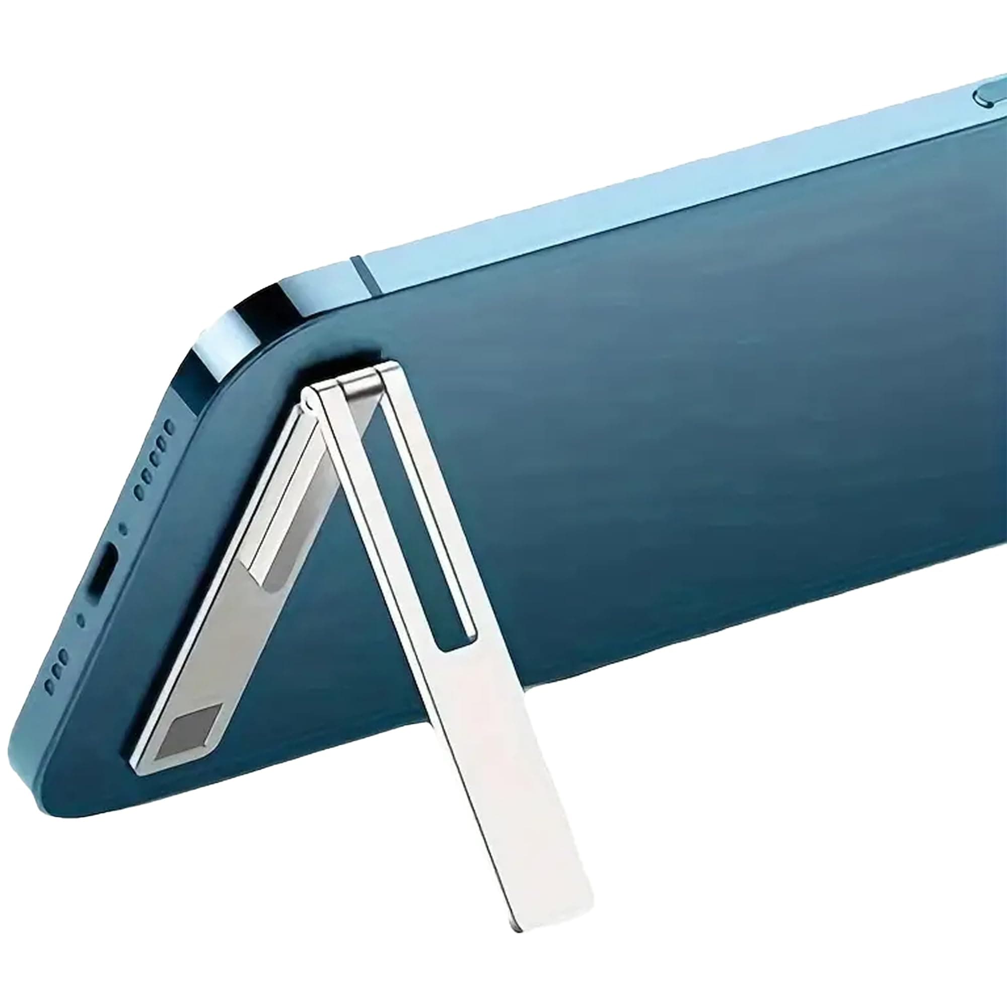 Ultra-thin Minimalist Phone Stand Vertical & Horizontal Kickstand, Adjustable Holder Angle for iPhone 16/15/14/13/12 Series, Samsung Galaxy S22/S21 Series, Portable Desk Phone Holder (Silvery, 1)