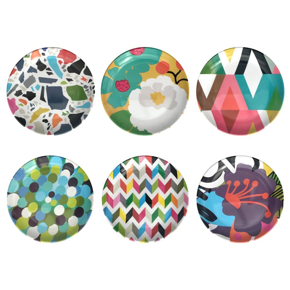 French Bull Assorted Plates-6 Piece Set-Melamine Dinnerware, Serving, Party, Platter, Dish, 6" Appetizer