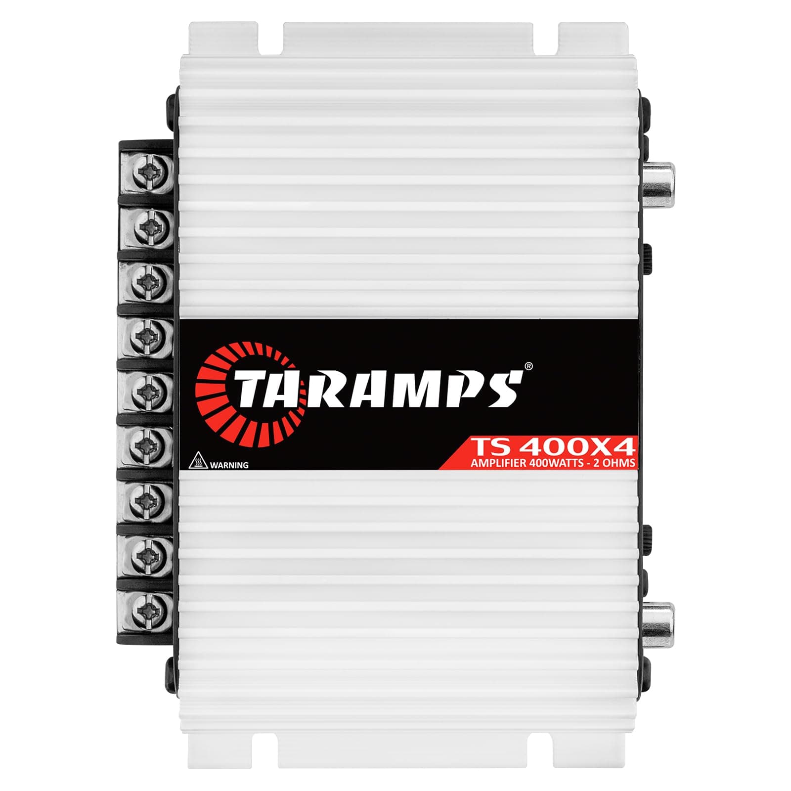 Taramp's TS 400x4 FULL RANGE 2 Ohms 4 Channels 400 Watts RMS Class D Car Audio Amplifier Multichannel LED Indicator CROSSOVER Frequency Response 10Hz to 30KHz High Pass and Low Pass