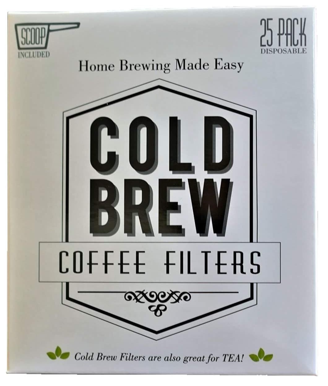 Original Disposable Cold Brew Coffee Filter Bags,25 Pack with Measuring Scoop makes 50 Quarts Iced Coffee at Home without a Coffee Maker! No Mess Cold Brew Coffee