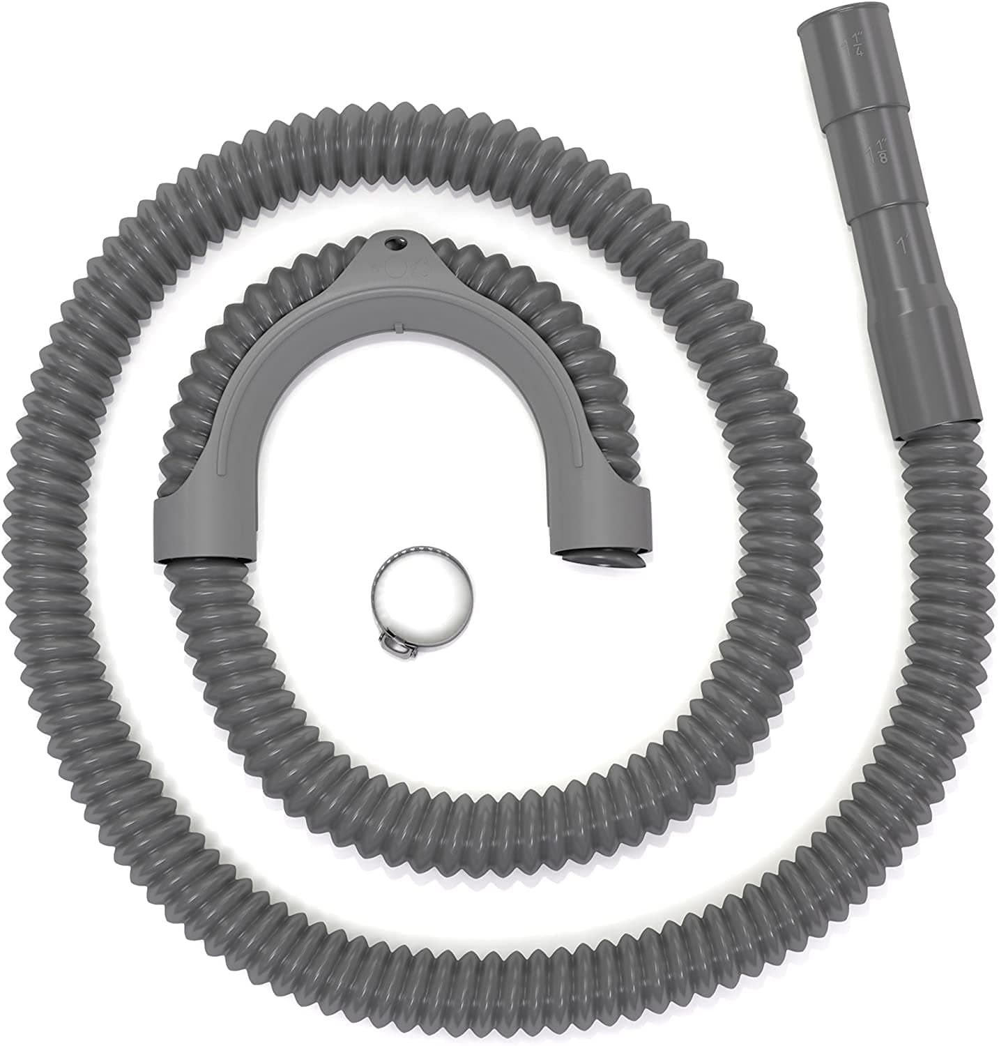 10 Ft. Premium Replacement Washing Machine Drain Hose Heavy-Duty Water Support | Flexible, Corrugated Design | Quick & Easy Installation | Incl. Steel Clamp