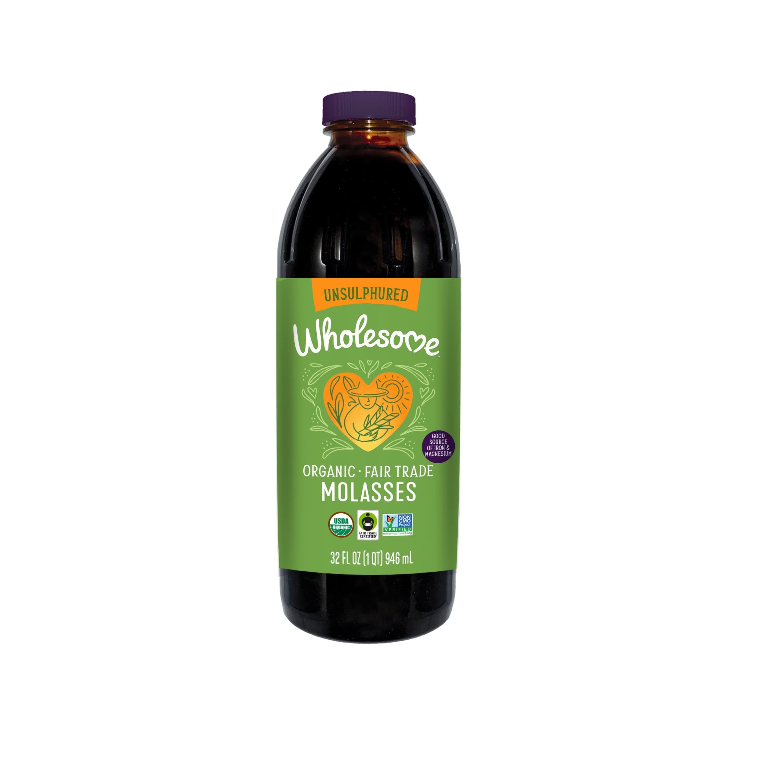 Wholesome FT Organic Molasses 32oz Bottle, 3-Pack