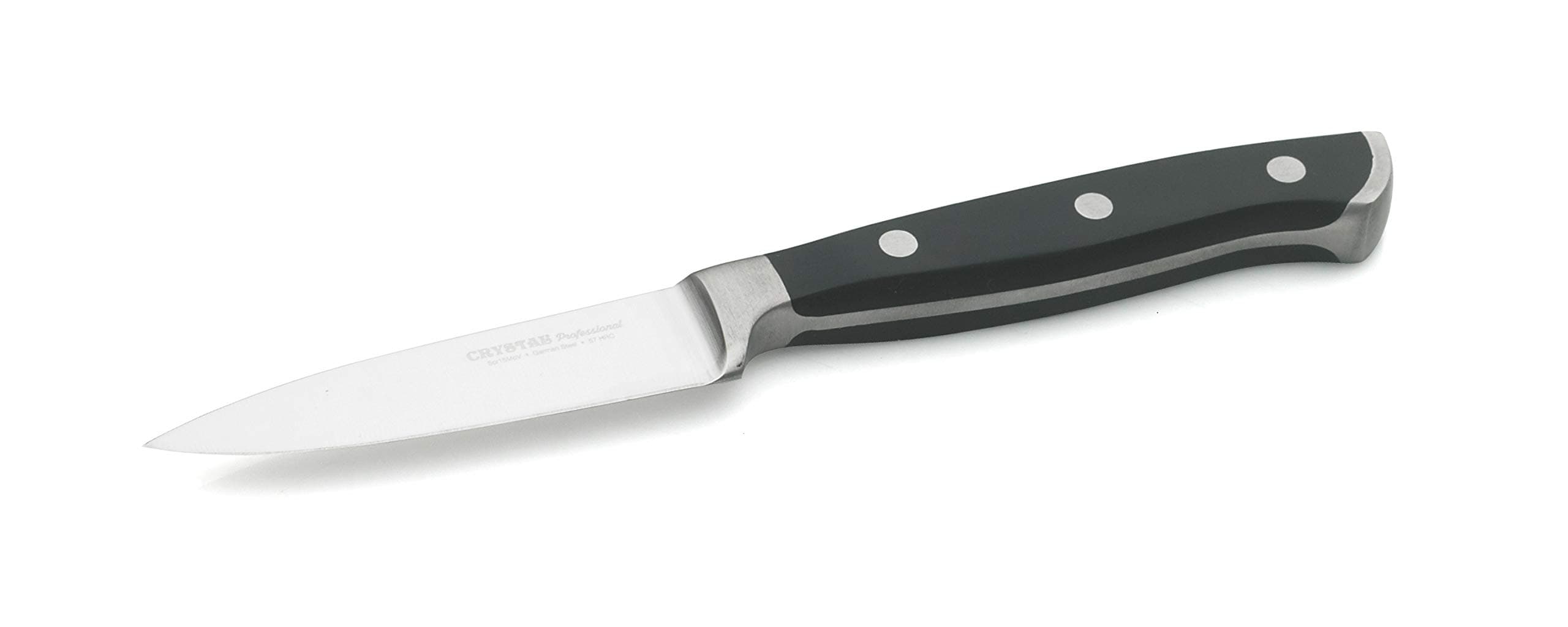 Crystal Stainless Steel Paring Knife, Black
