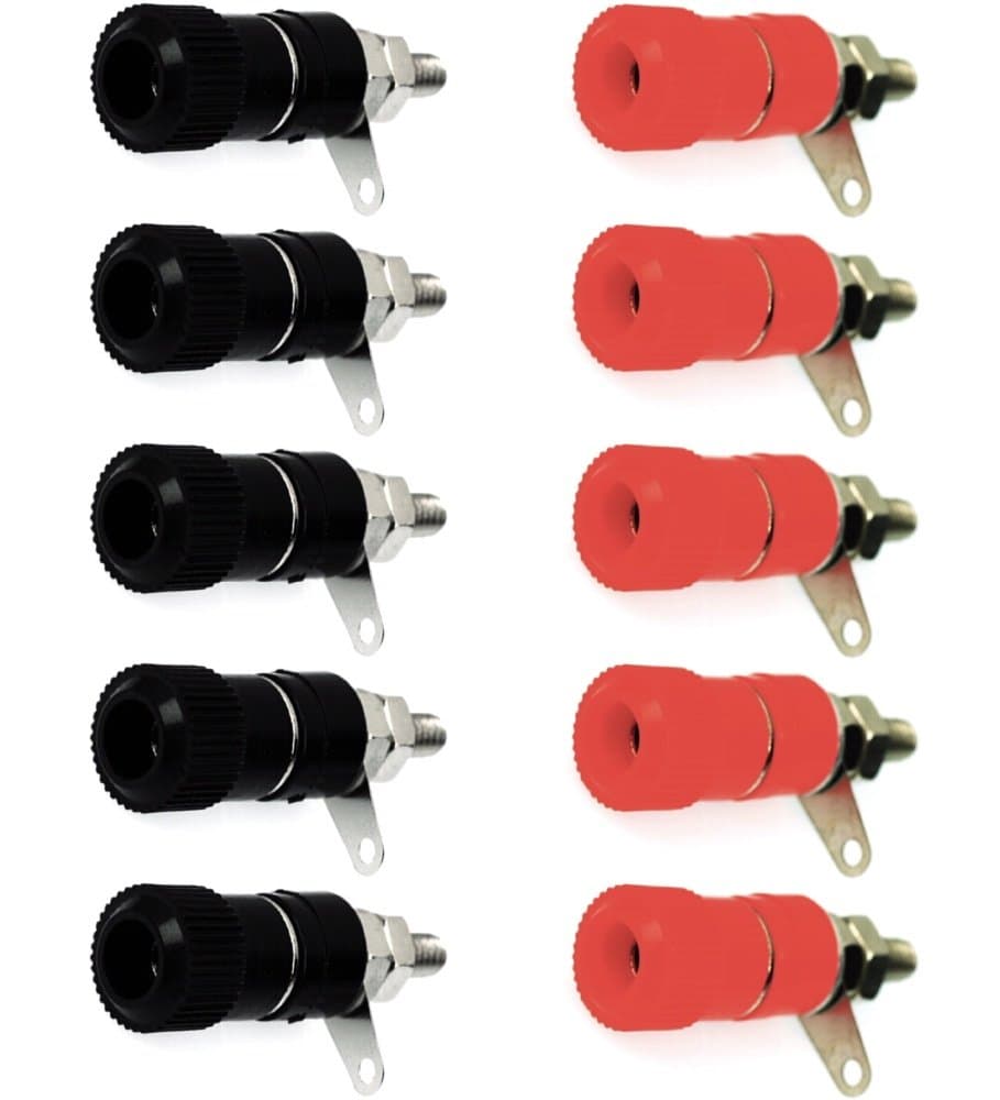 CESS Amplifier Terminal Connector Binding Post Banana Plug Jack Socket Panel/Chassis Mount - Length:1.3" / 33mm (LW) (10 Pack)