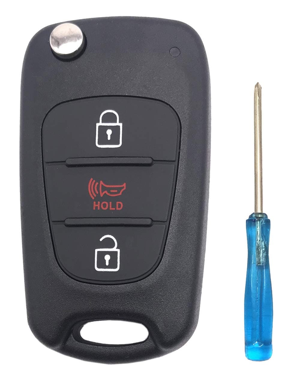 Flip Folding Replacement Key Fob Cover Fit for 2012-2014 Kia Soul Rio Keyless Entry Key Fob Case Shell